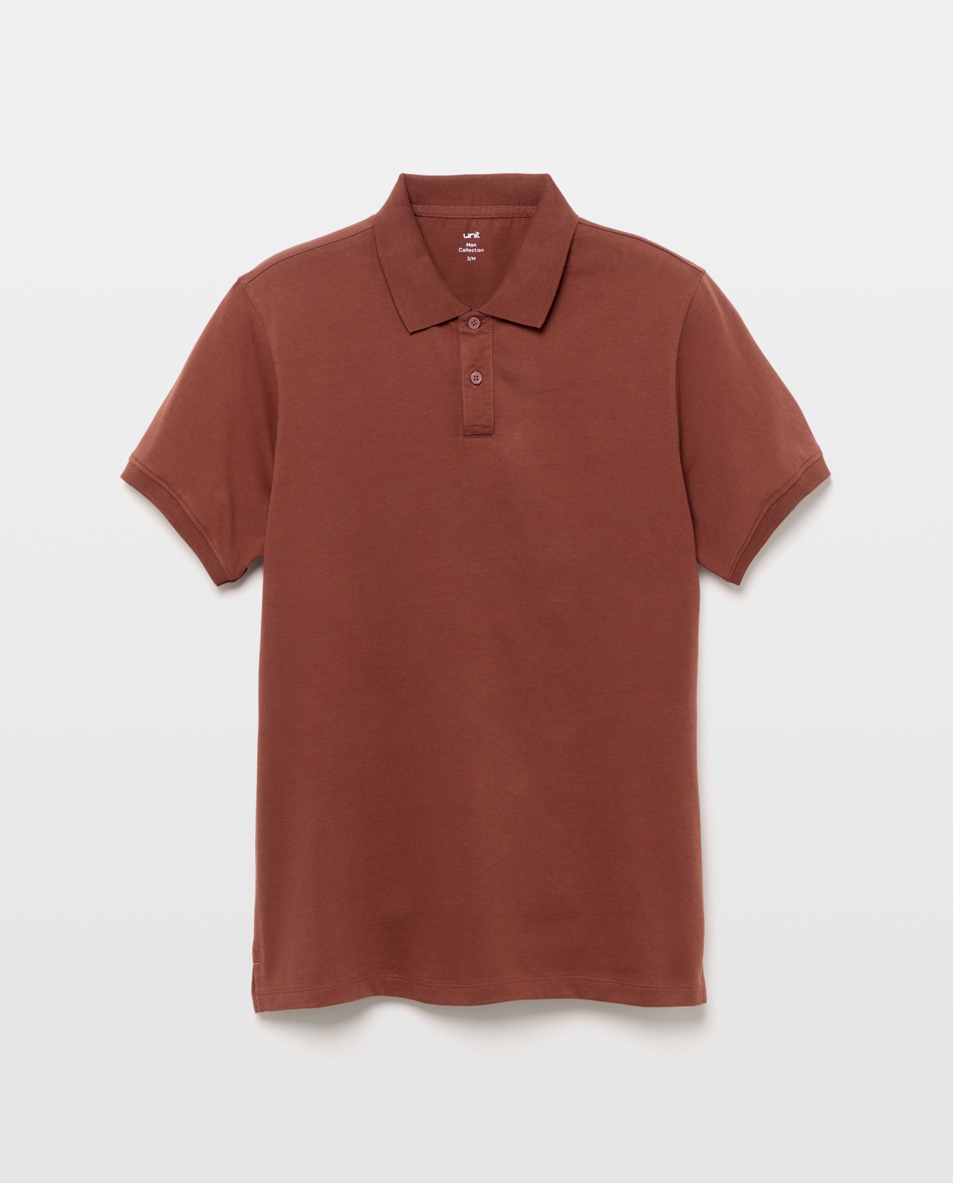 Polo de hombre manga corta liso single jersey 770 Terracota-4