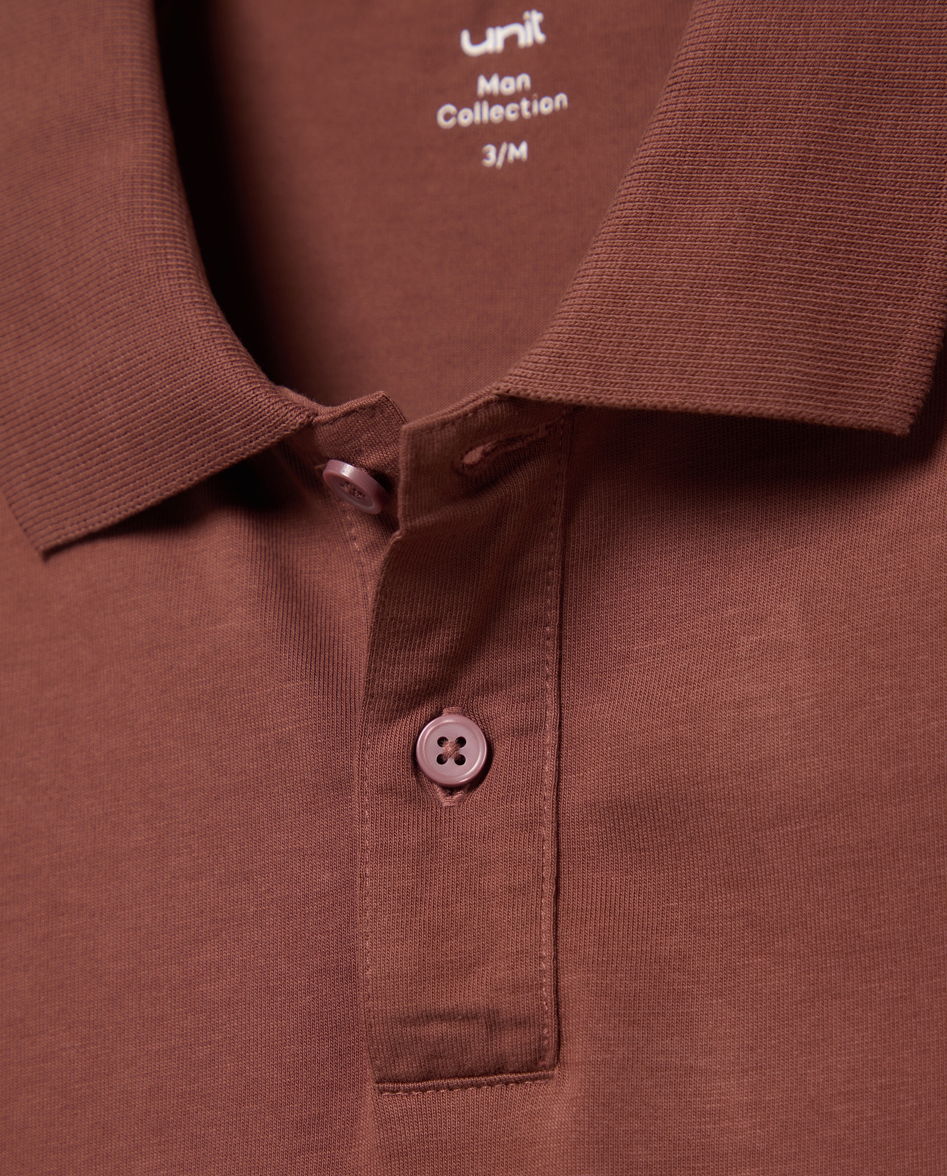 Polo de hombre manga corta liso single jersey 770 Terracota-5