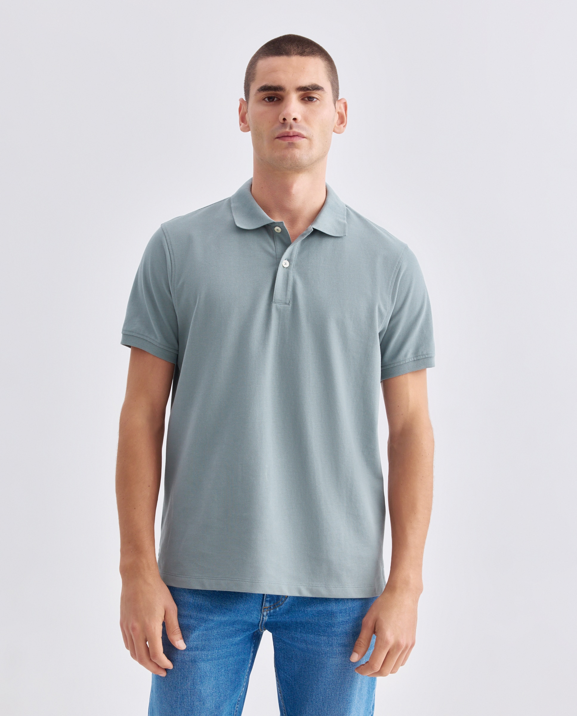 Imagen 0 de Polo de hombre manga corta pique liso