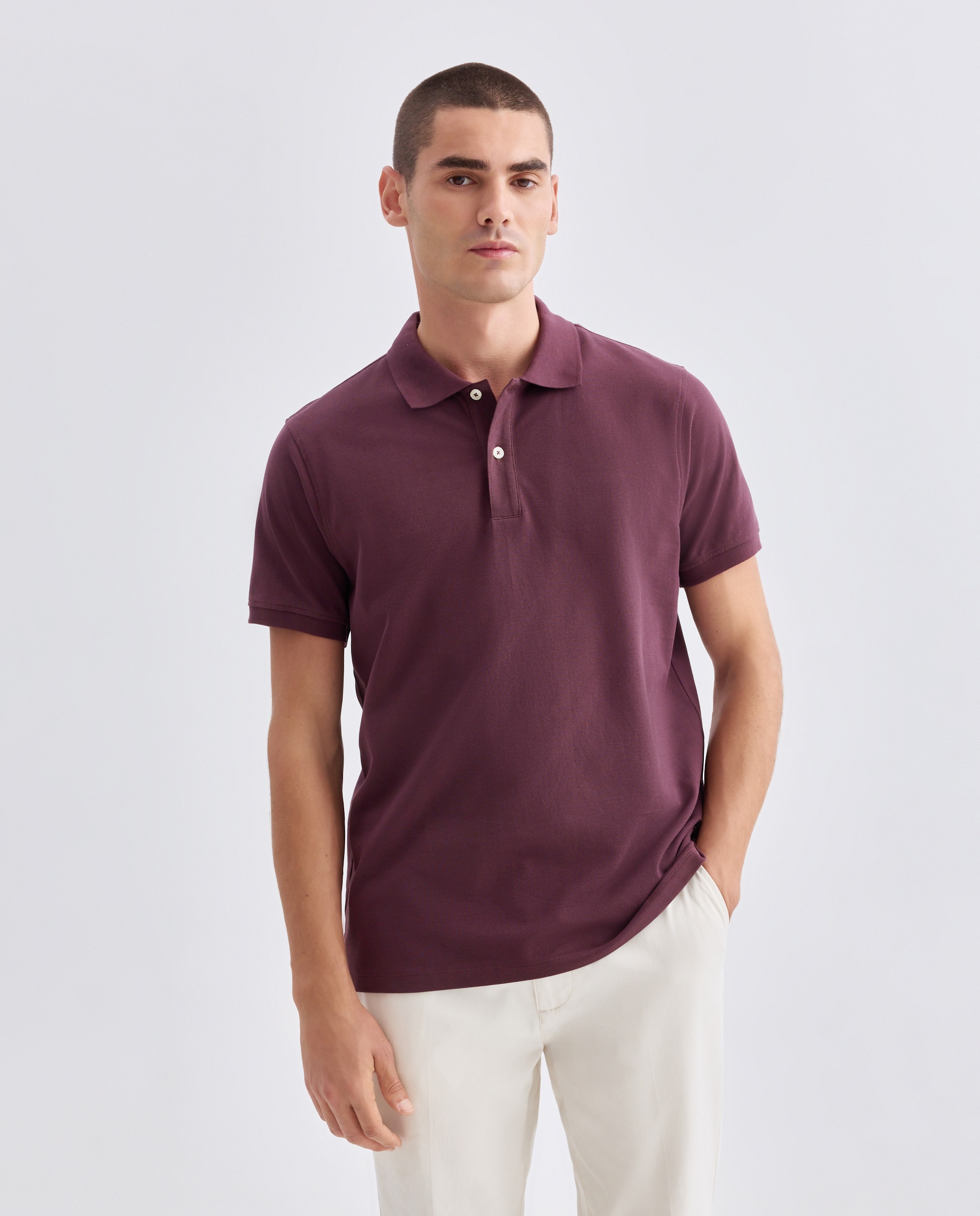 Imagen 0 de Polo de hombre manga corta pique liso