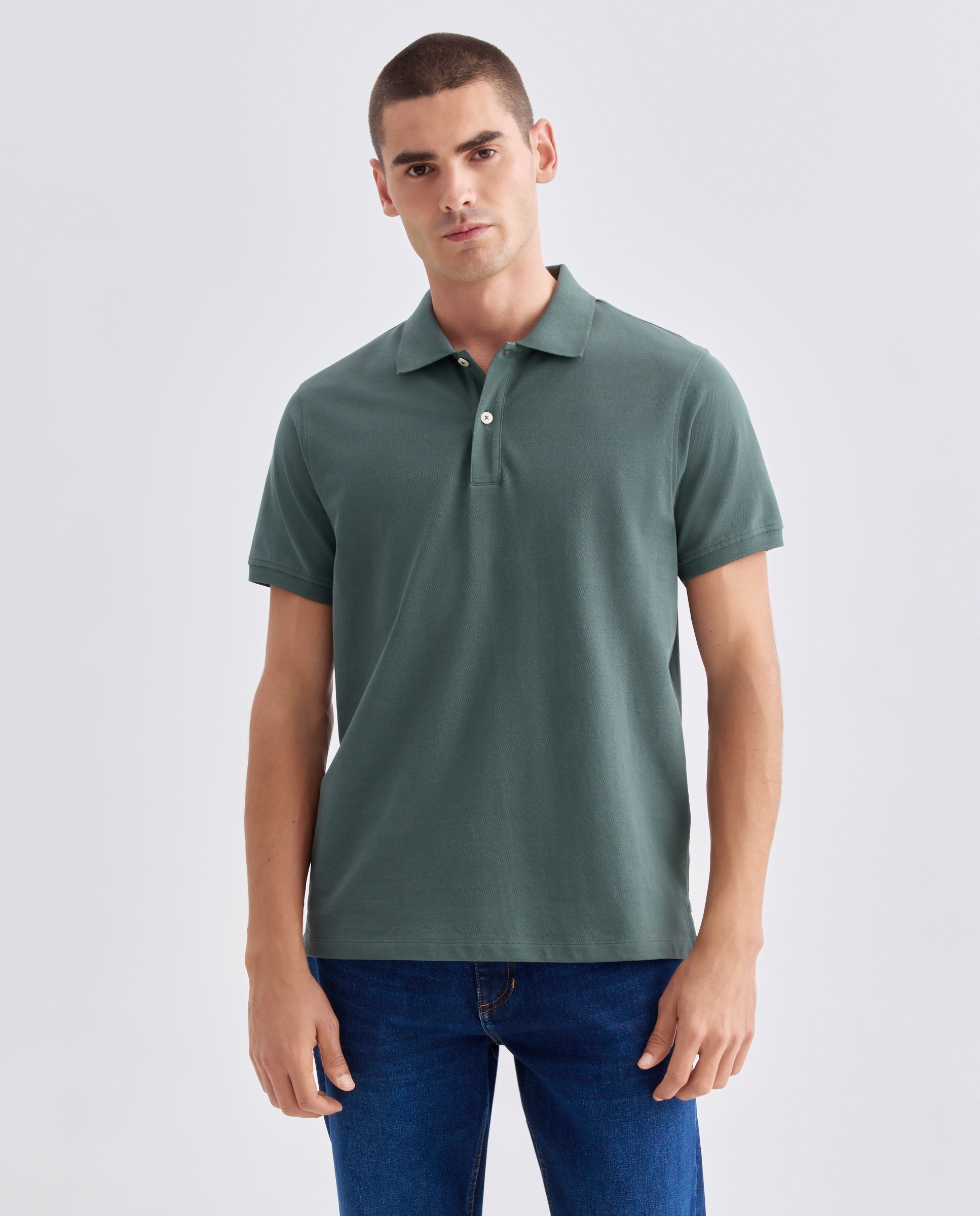 Imagen 0 de Polo de hombre manga corta pique liso