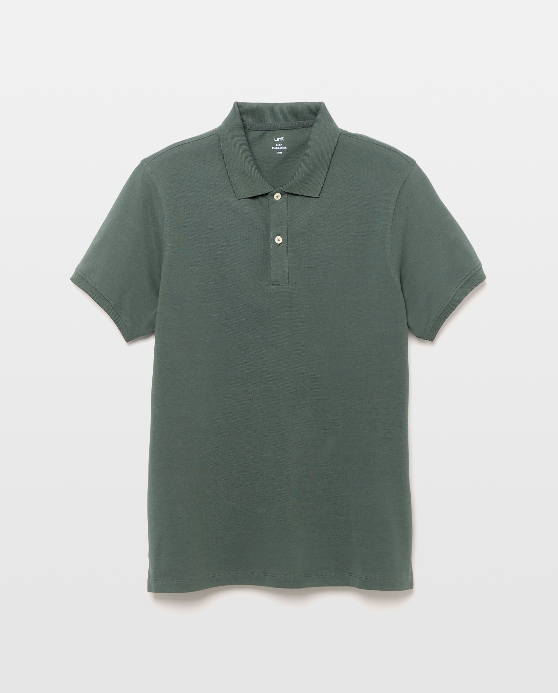 Polo de hombre manga corta pique liso 500 VERDE-4