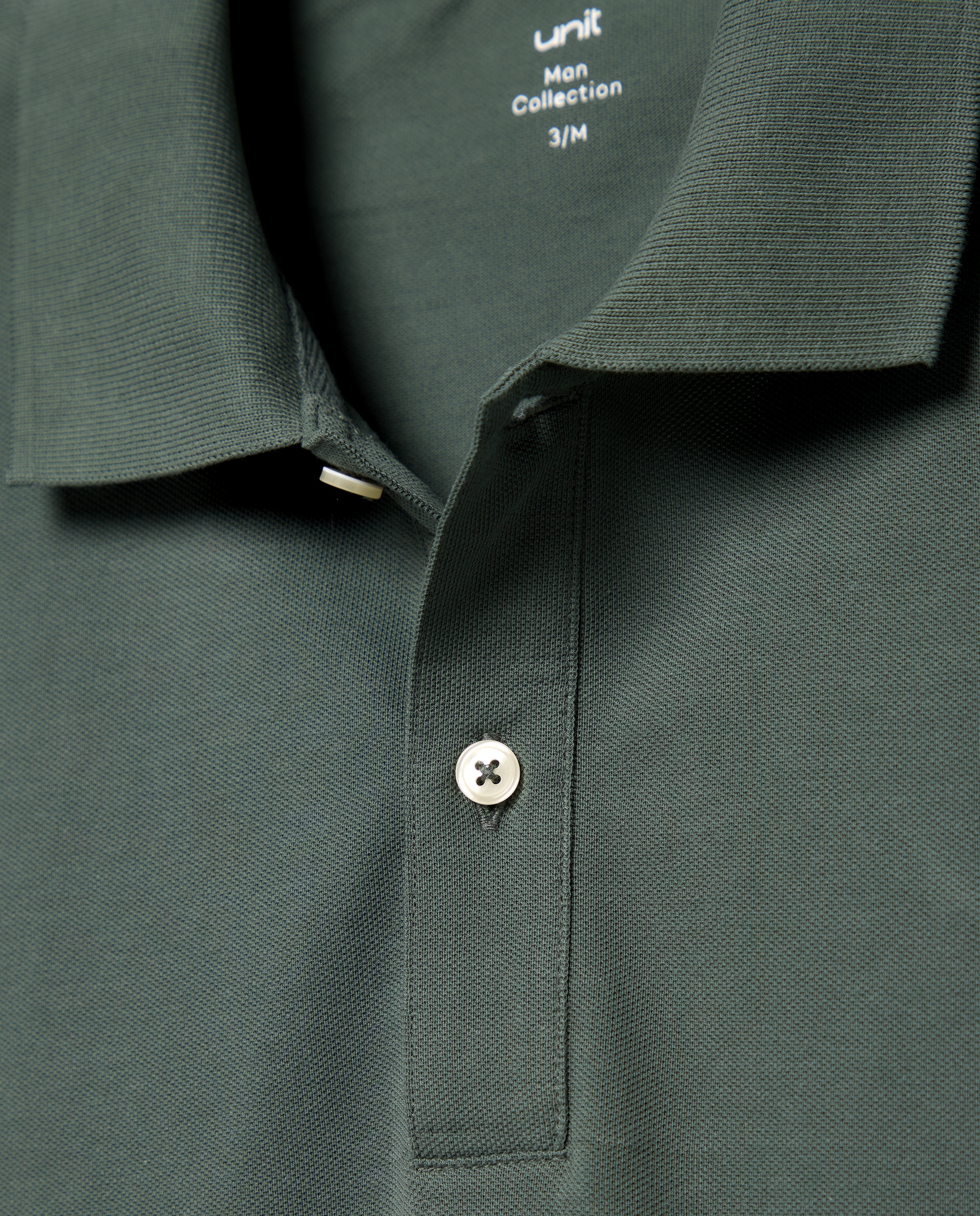 Polo de hombre manga corta pique liso 500 VERDE-5