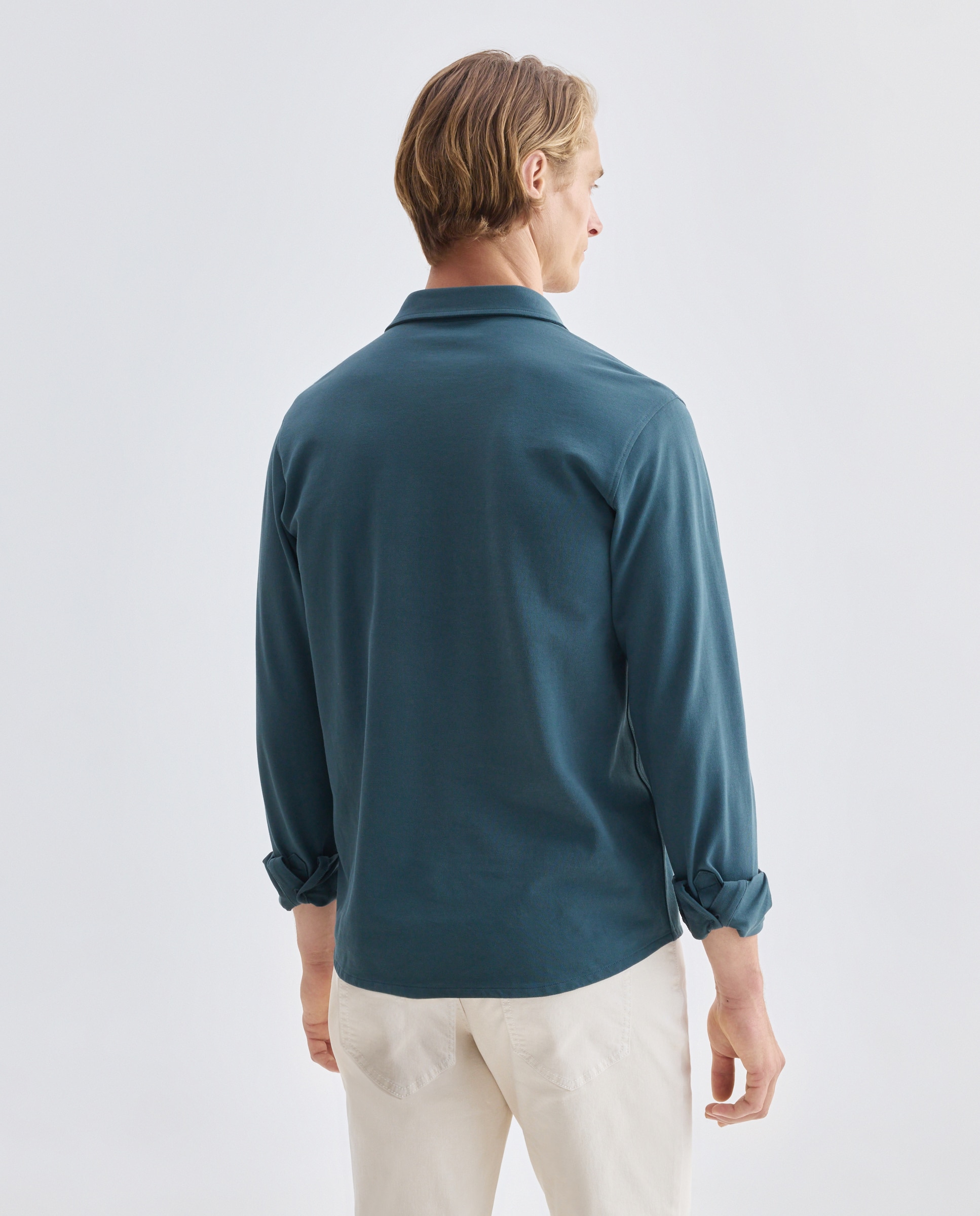 Polo de hombre liso pique polera 410 Azul claro-3
