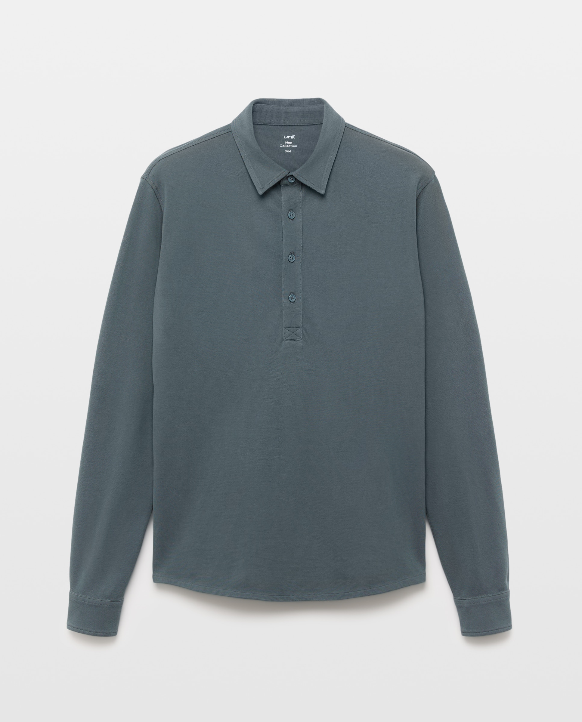 Polo de hombre liso pique polera 410 Azul claro-4