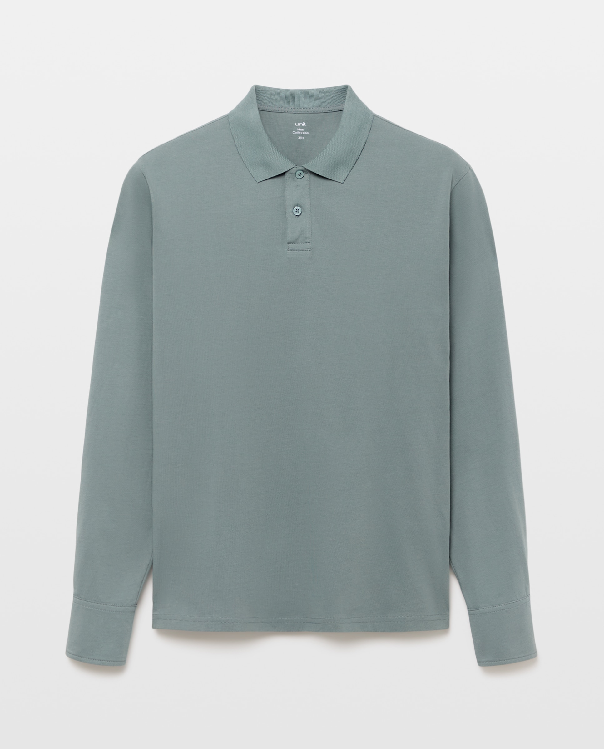 Polo de hombre liso lavado puños camiseros 510 Verde claro-4