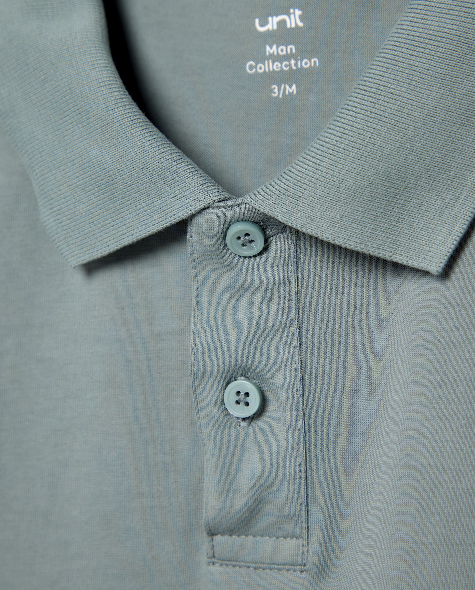 Polo de hombre liso lavado puños camiseros 510 Verde claro-5