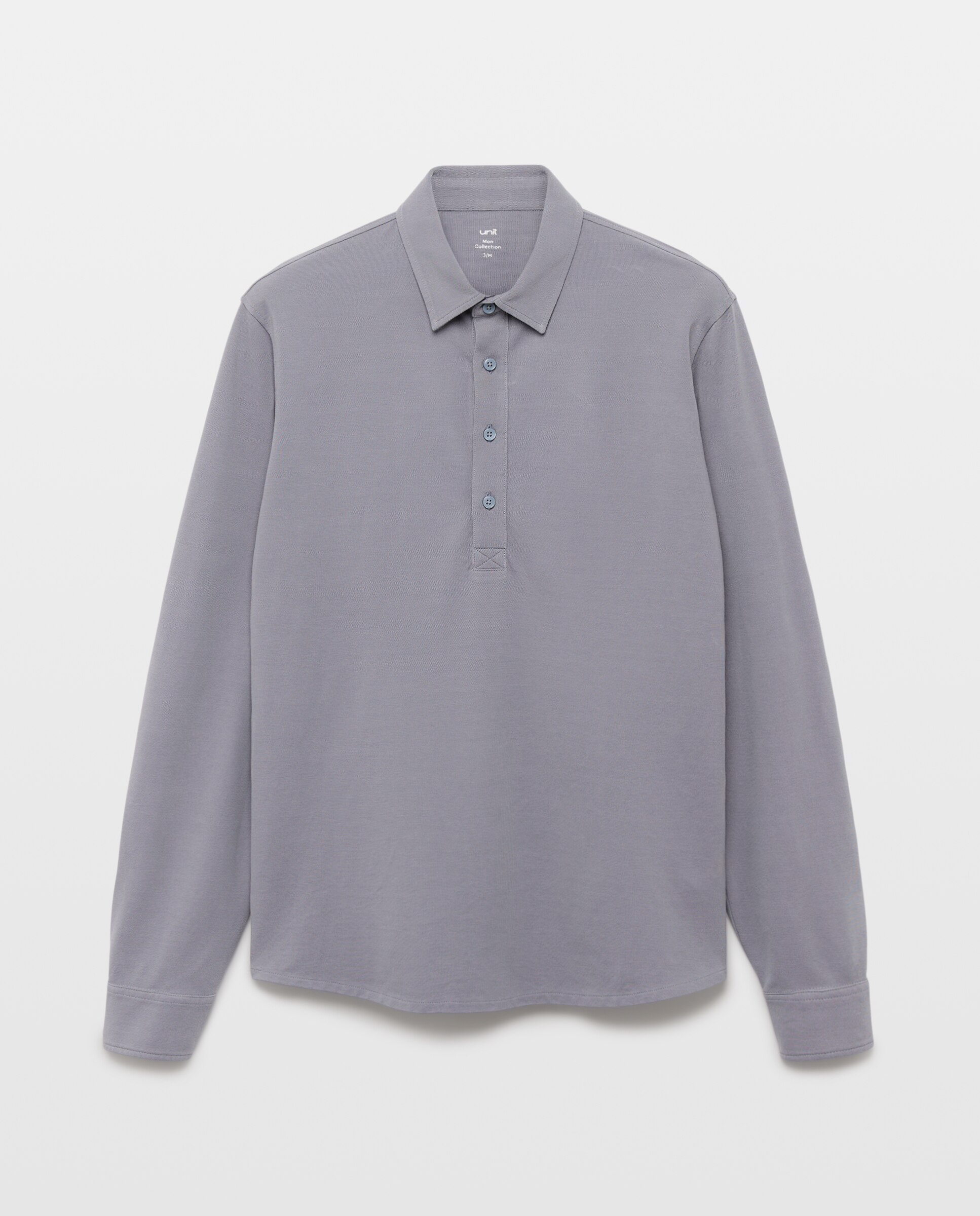 Polo de hombre liso pique polera 400 Azul-4