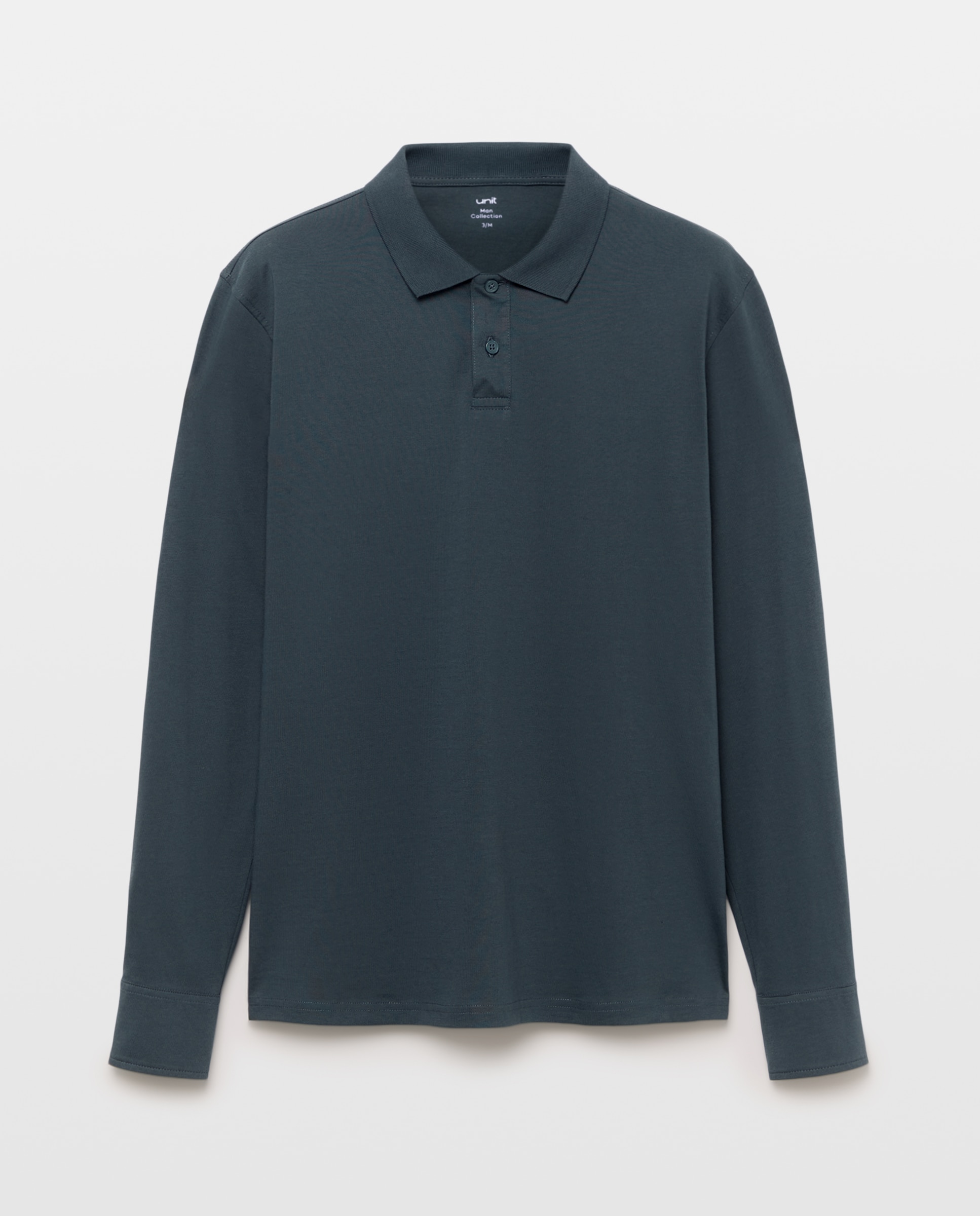 Polo de hombre liso lavado puños camiseros 410 Azul claro-4