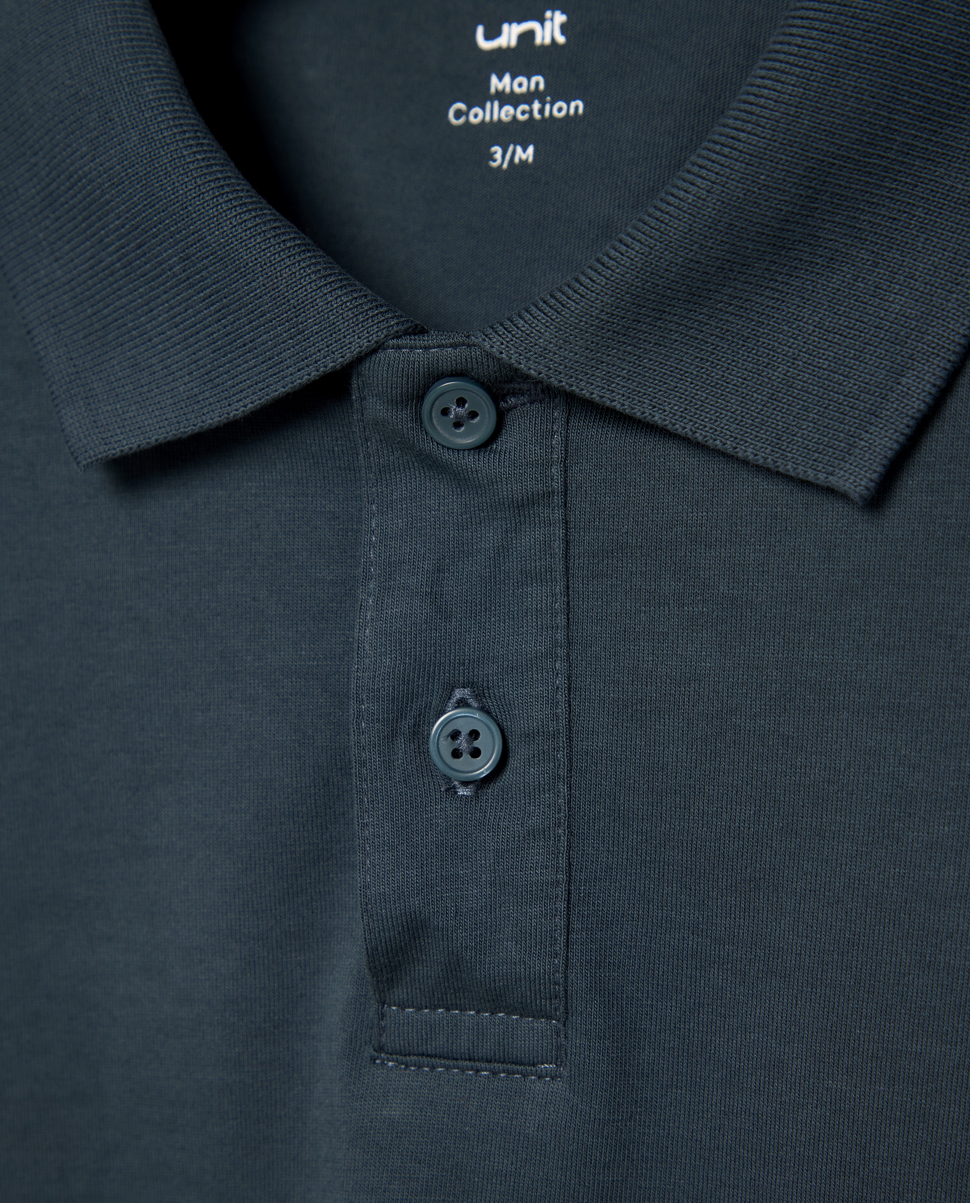 Polo de hombre liso lavado puños camiseros 410 Azul claro-5
