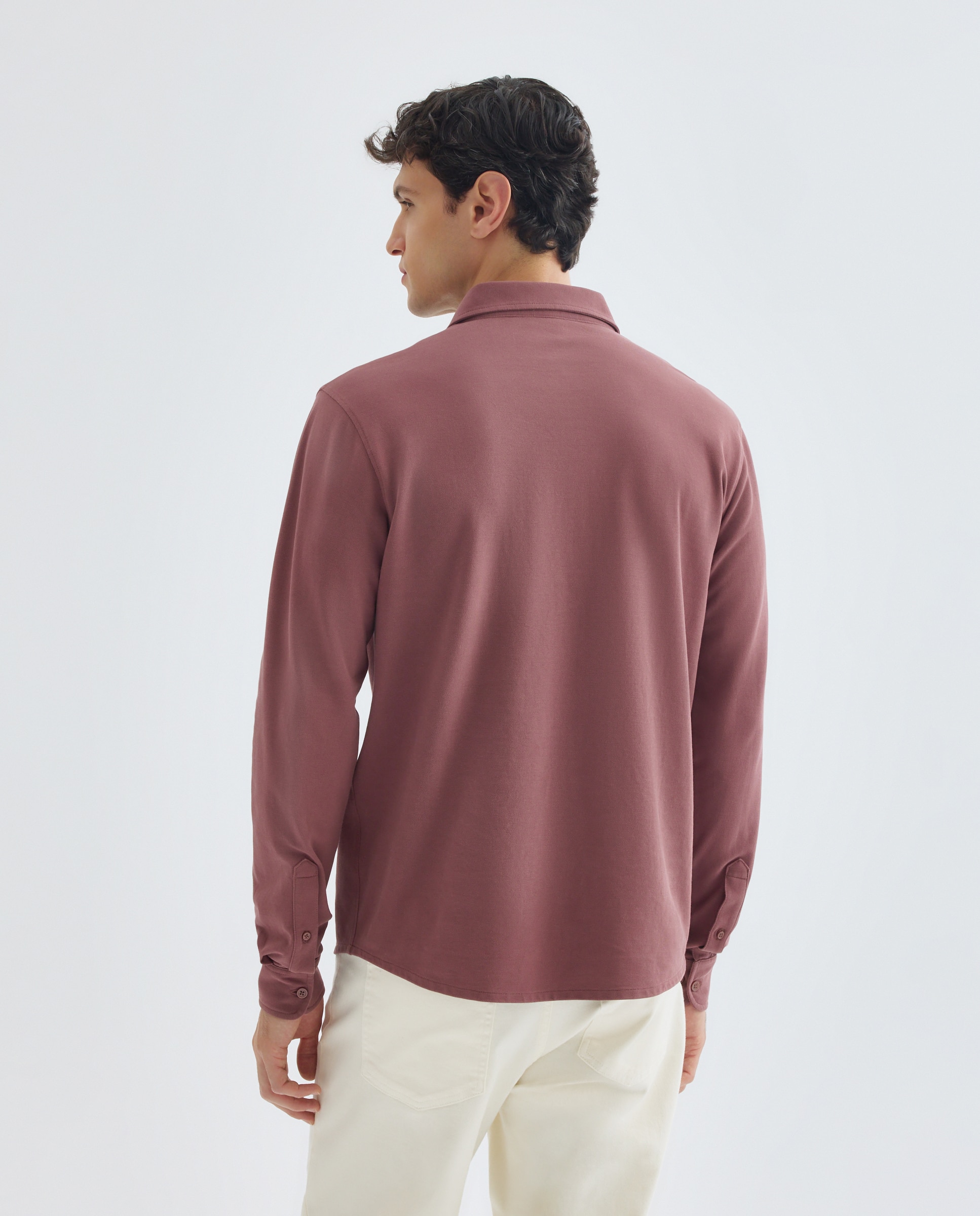 Polo de hombre liso pique polera 200 Rosa-3