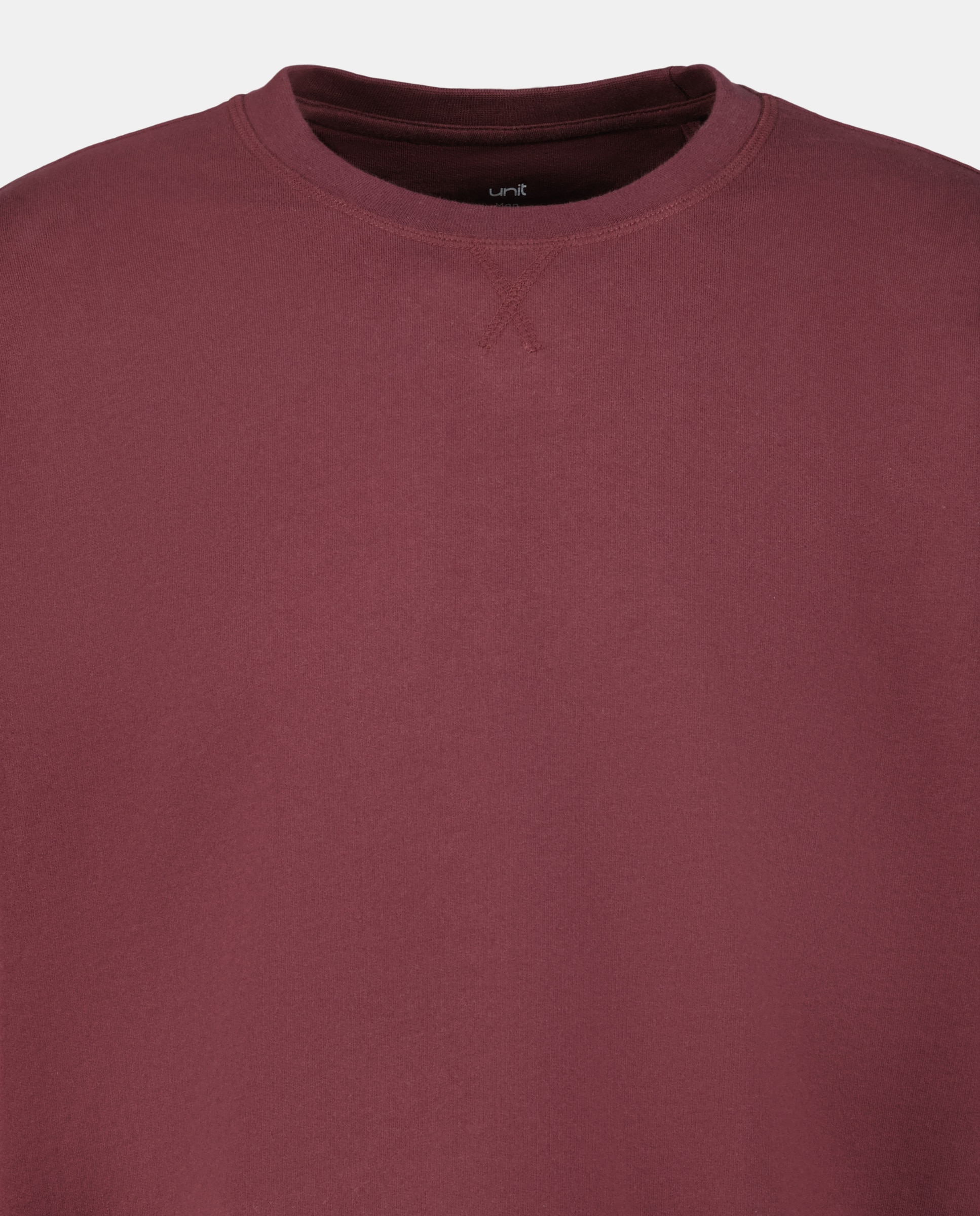 Sudadera de hombre cuello caja lisa Burdeos-5