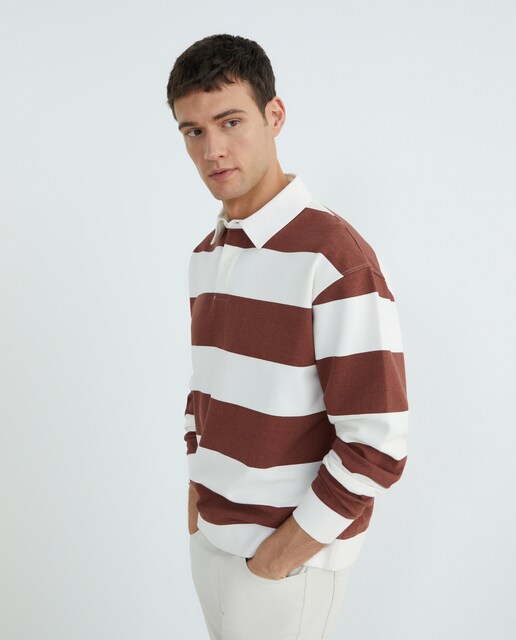Imagen 0 de Sudadera de hombre rugby cuello polo rayas