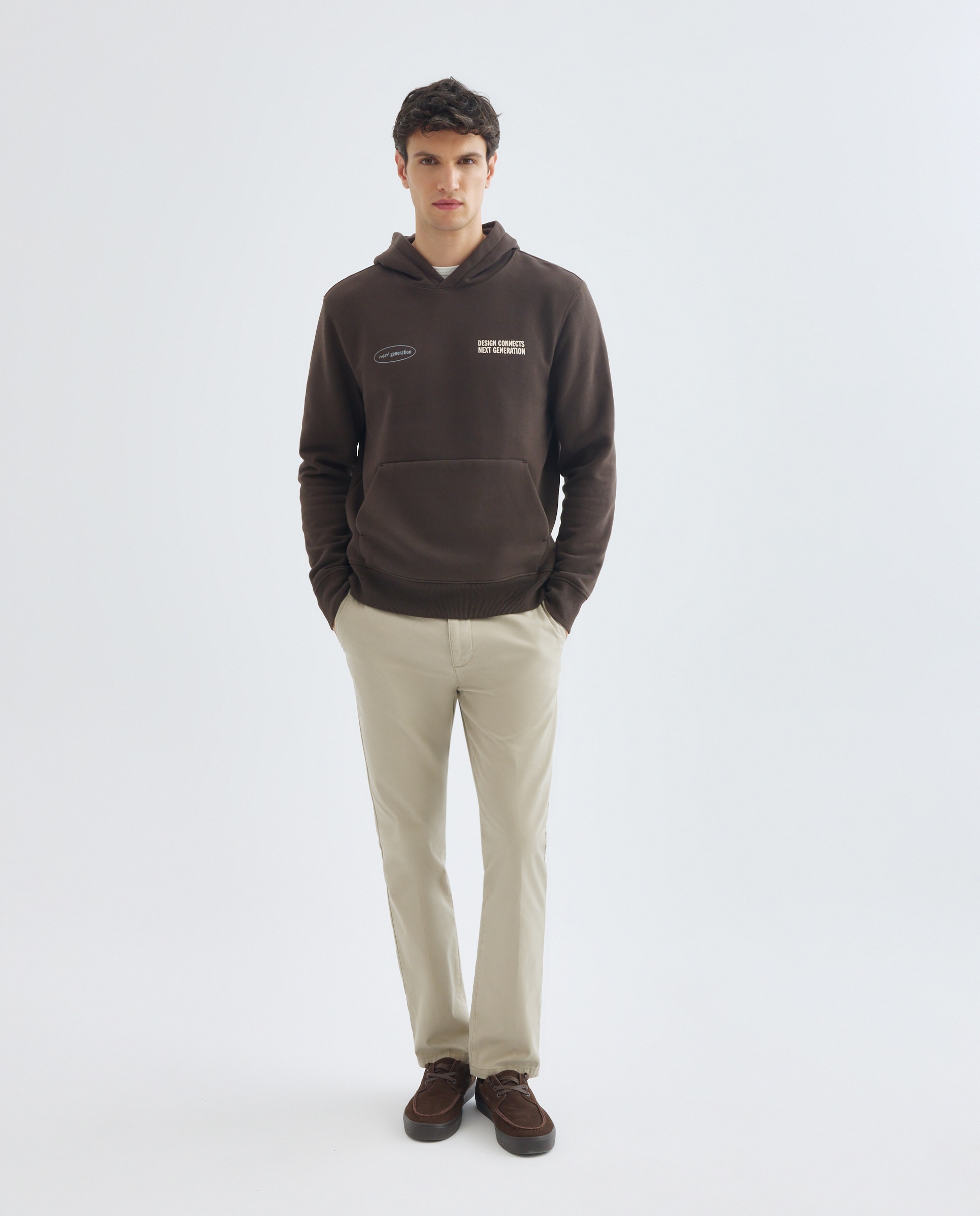 Sudadera de hombre canguro hoodie next generation Marrón-2