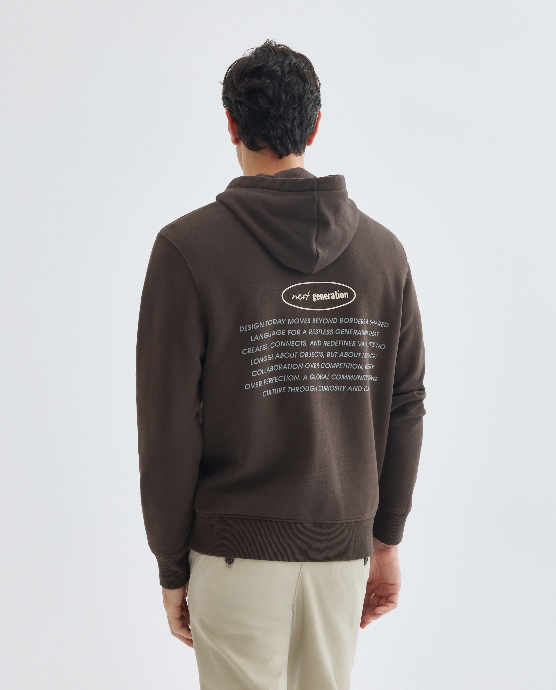 Sudadera de hombre canguro hoodie next generation Marrón-3
