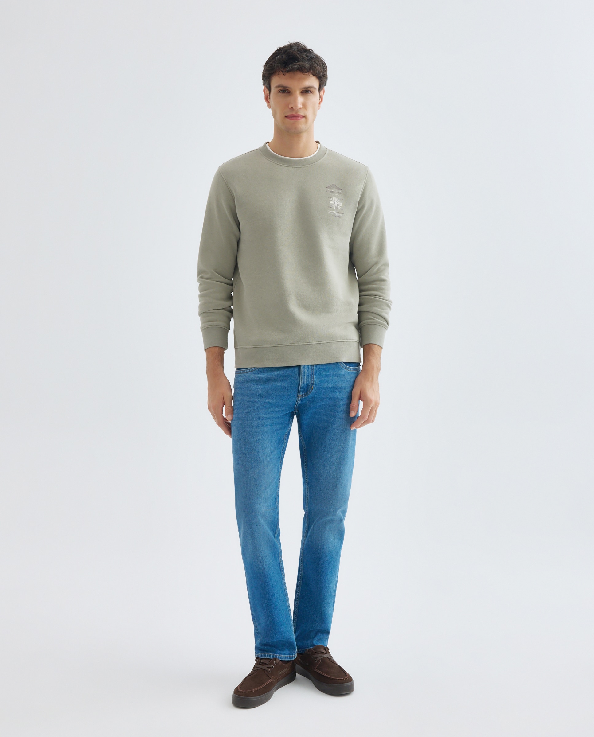 Sudadera de hombre cuello caja INSPIRED BY MOUNTAINS 510 Verde claro-2