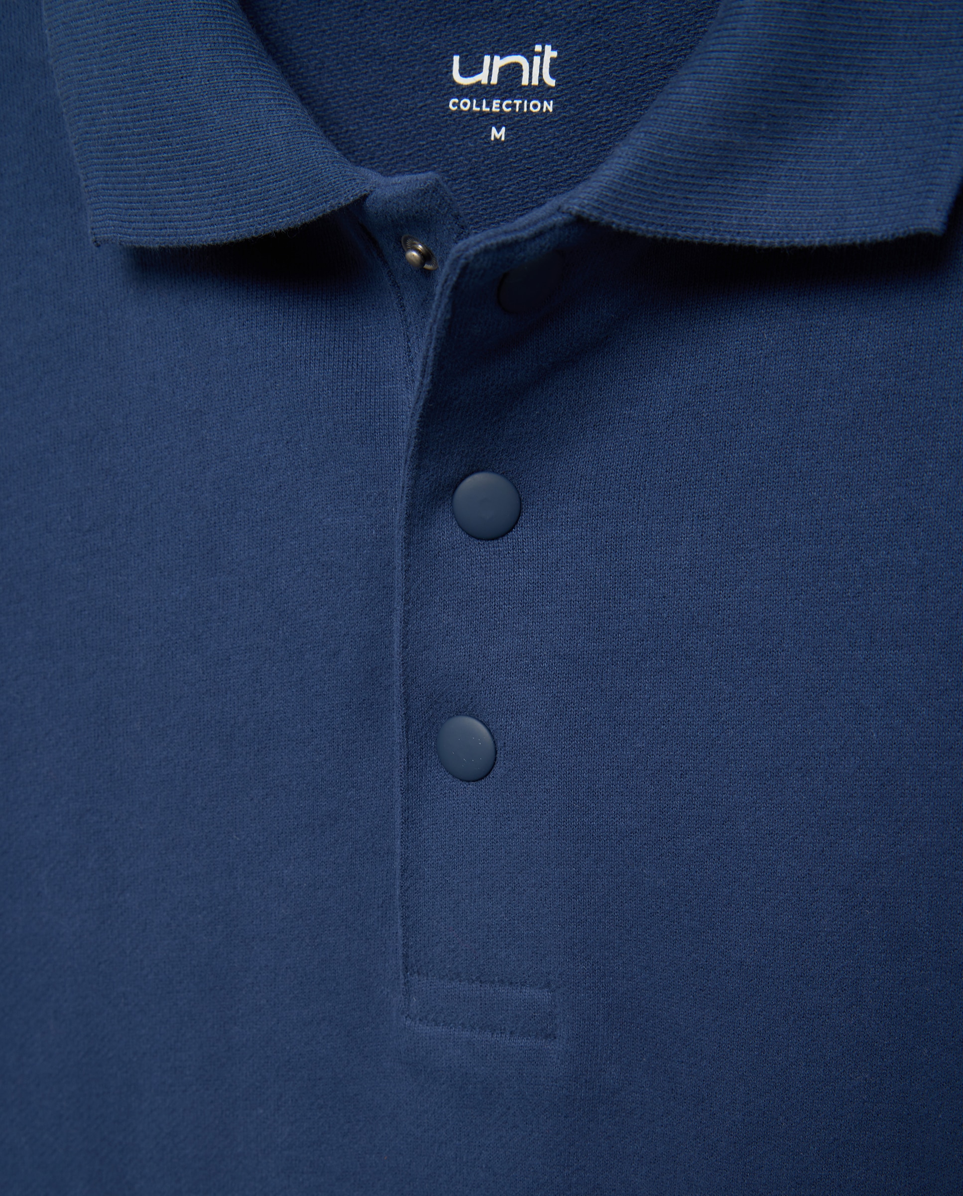 Sudadera de hombre rugby cuello polo lisa 430 Azul oscuro-5