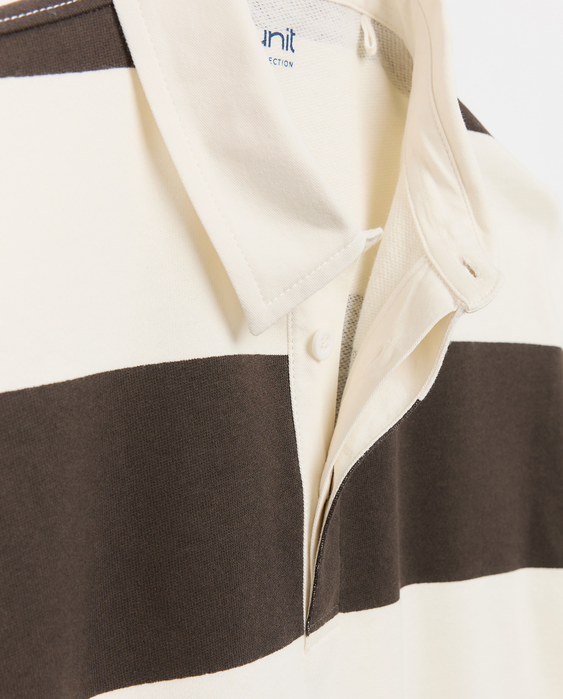 Sudadera de hombre rugby cuello polo rayas Marrón-5