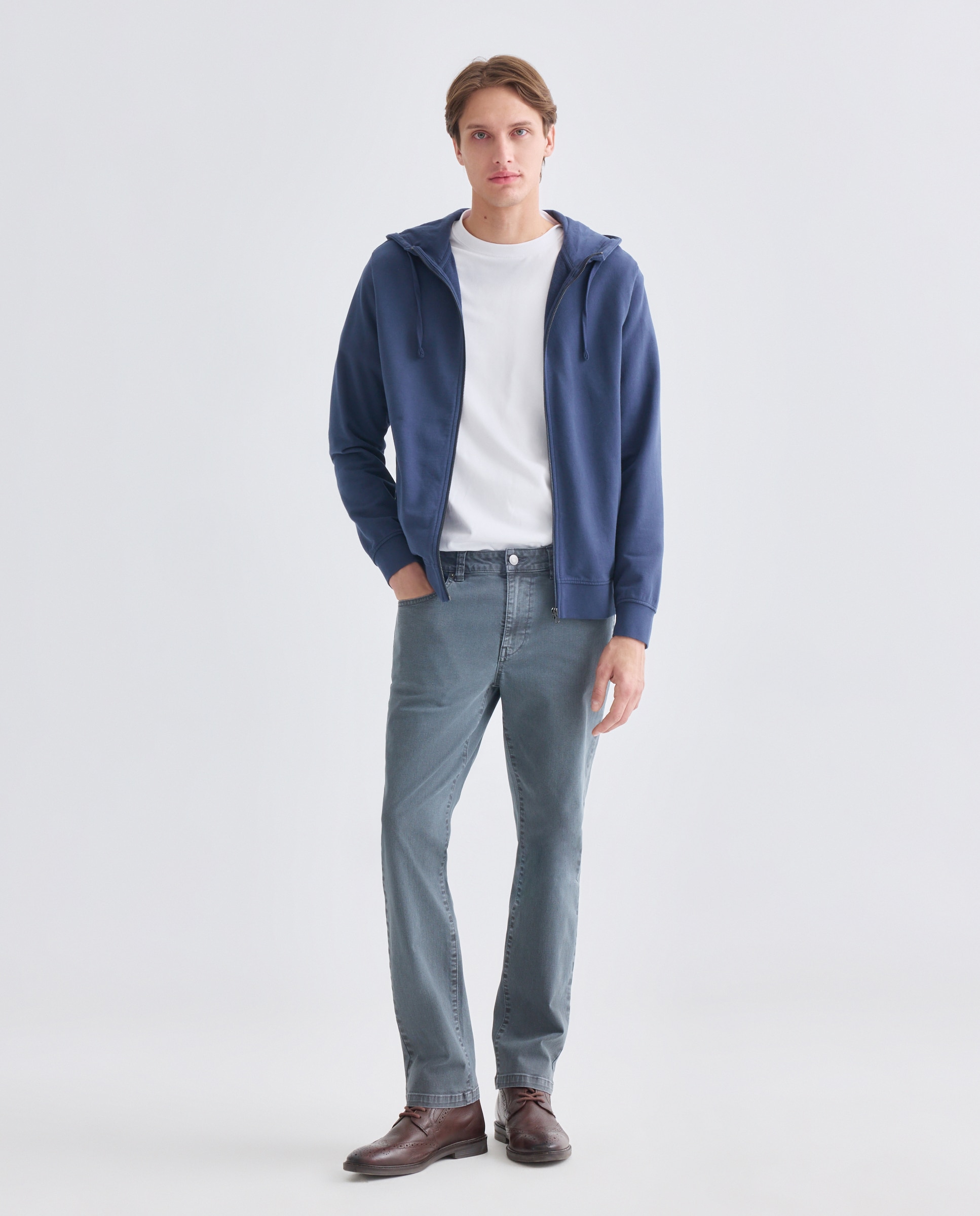 Sudadera de hombre chaqueta cremallera capucha 430 Azul oscuro-2