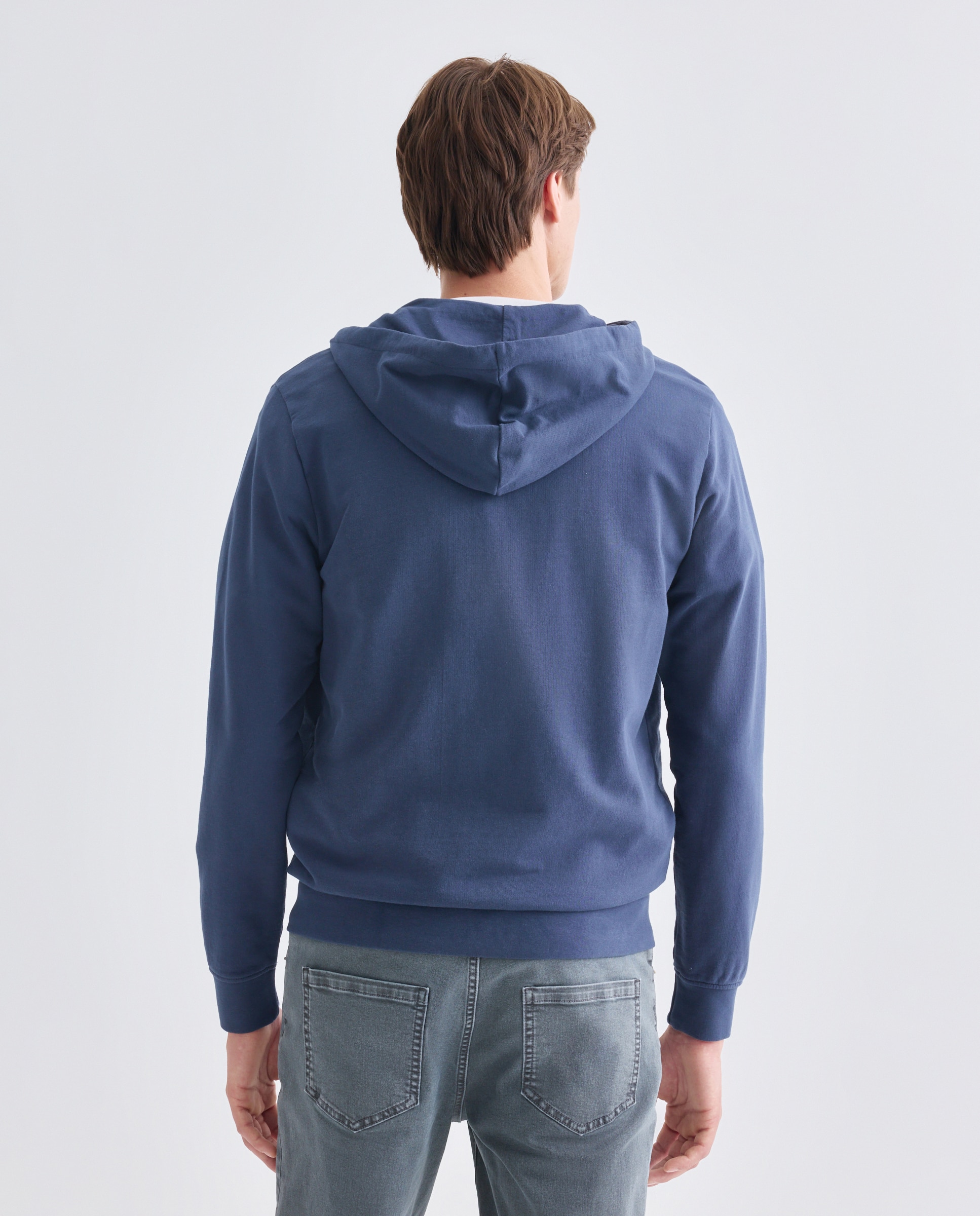 Sudadera de hombre chaqueta cremallera capucha 430 Azul oscuro-3