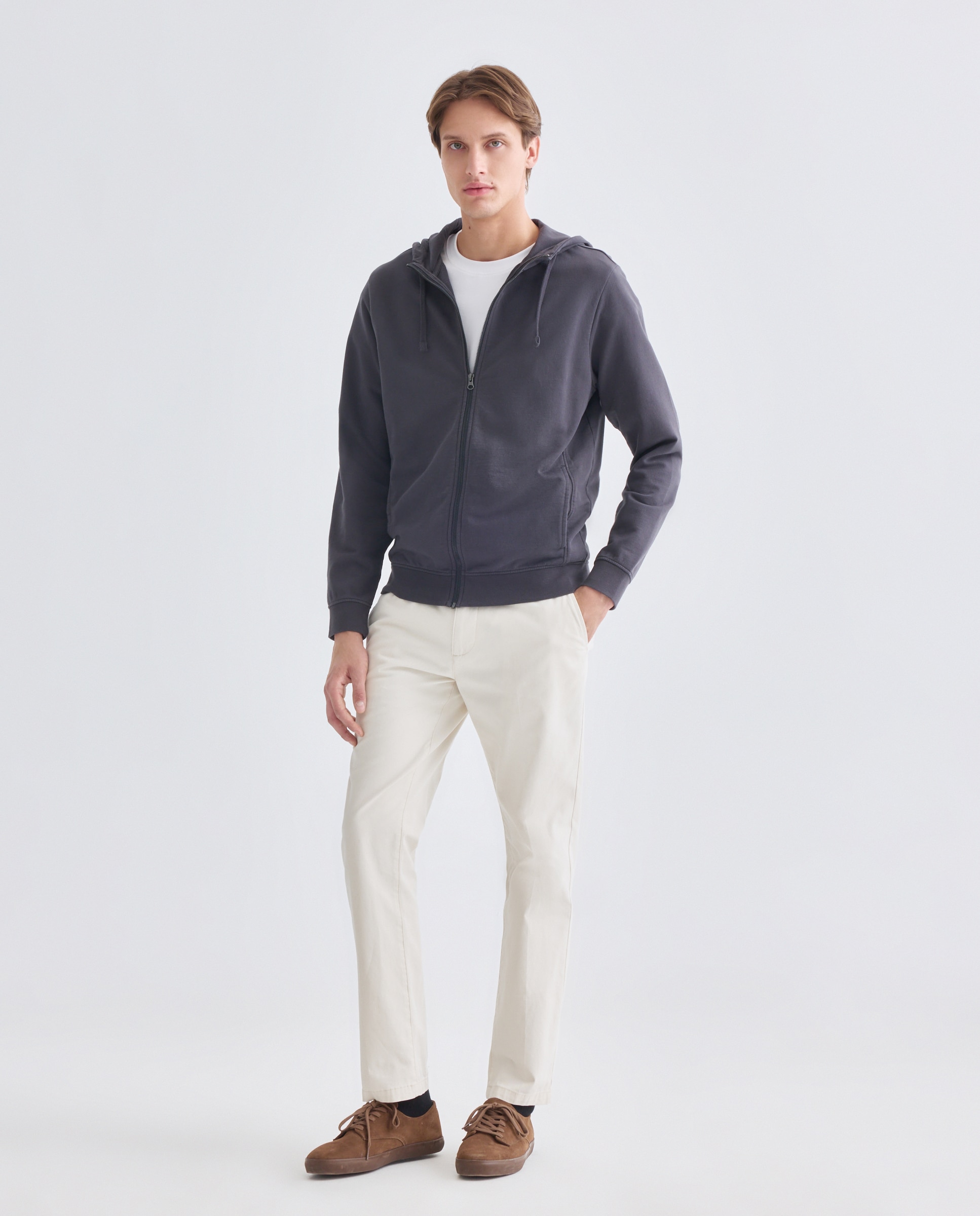 Sudadera de hombre chaqueta cremallera capucha 830 Antracita-2
