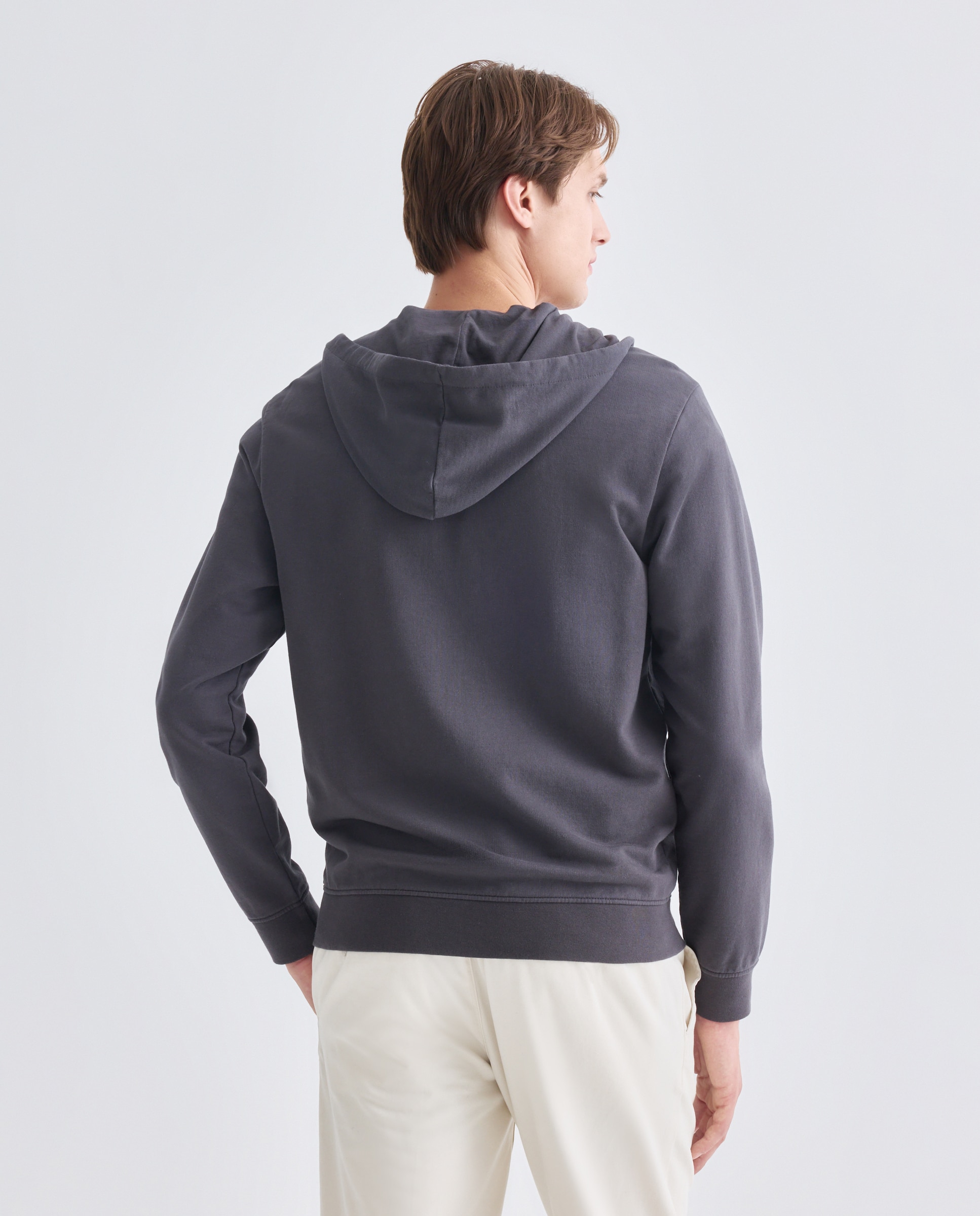 Sudadera de hombre chaqueta cremallera capucha 830 Antracita-3