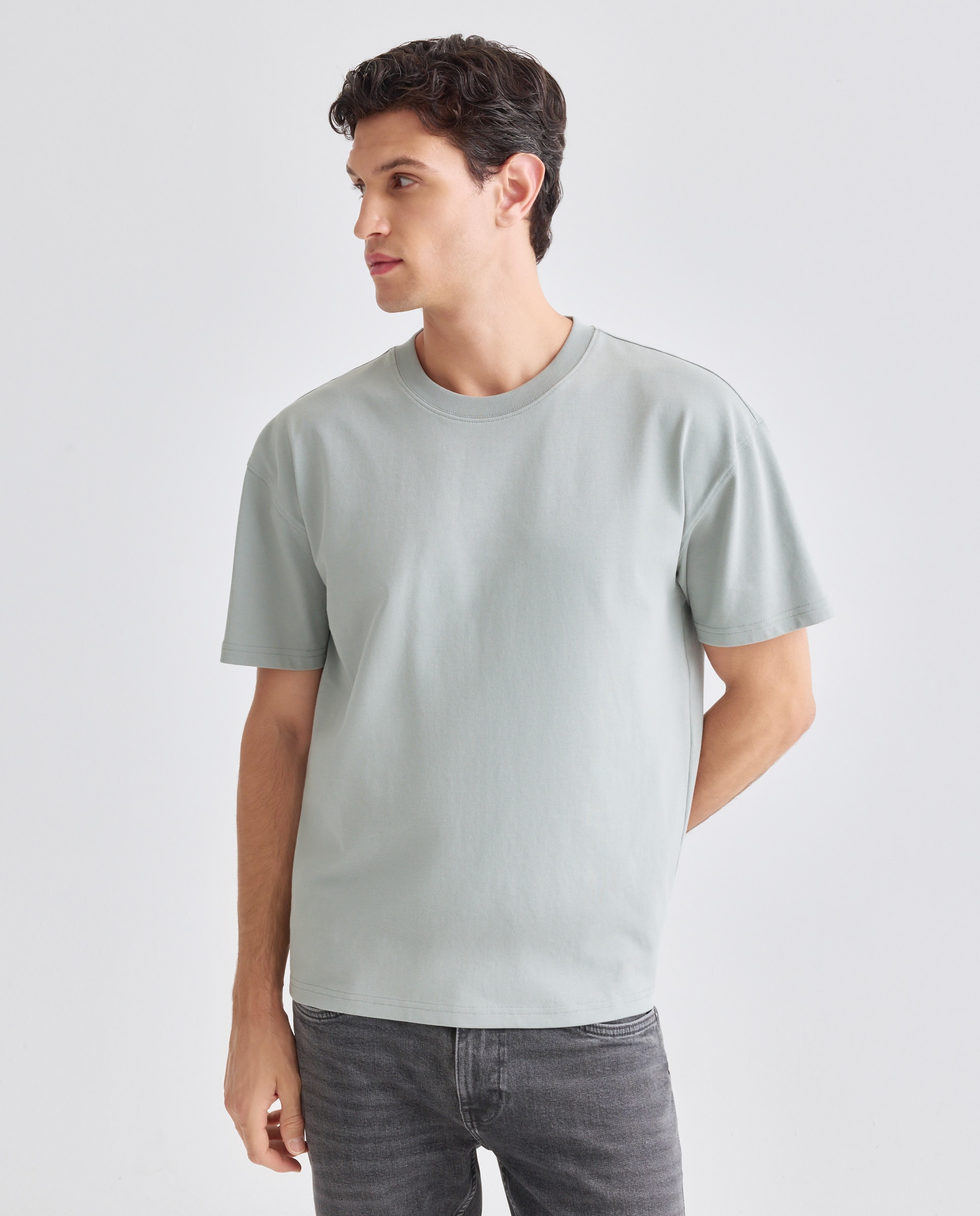 Camiseta de hombre manga corta lisa 280 gr 510 Verde claro-2