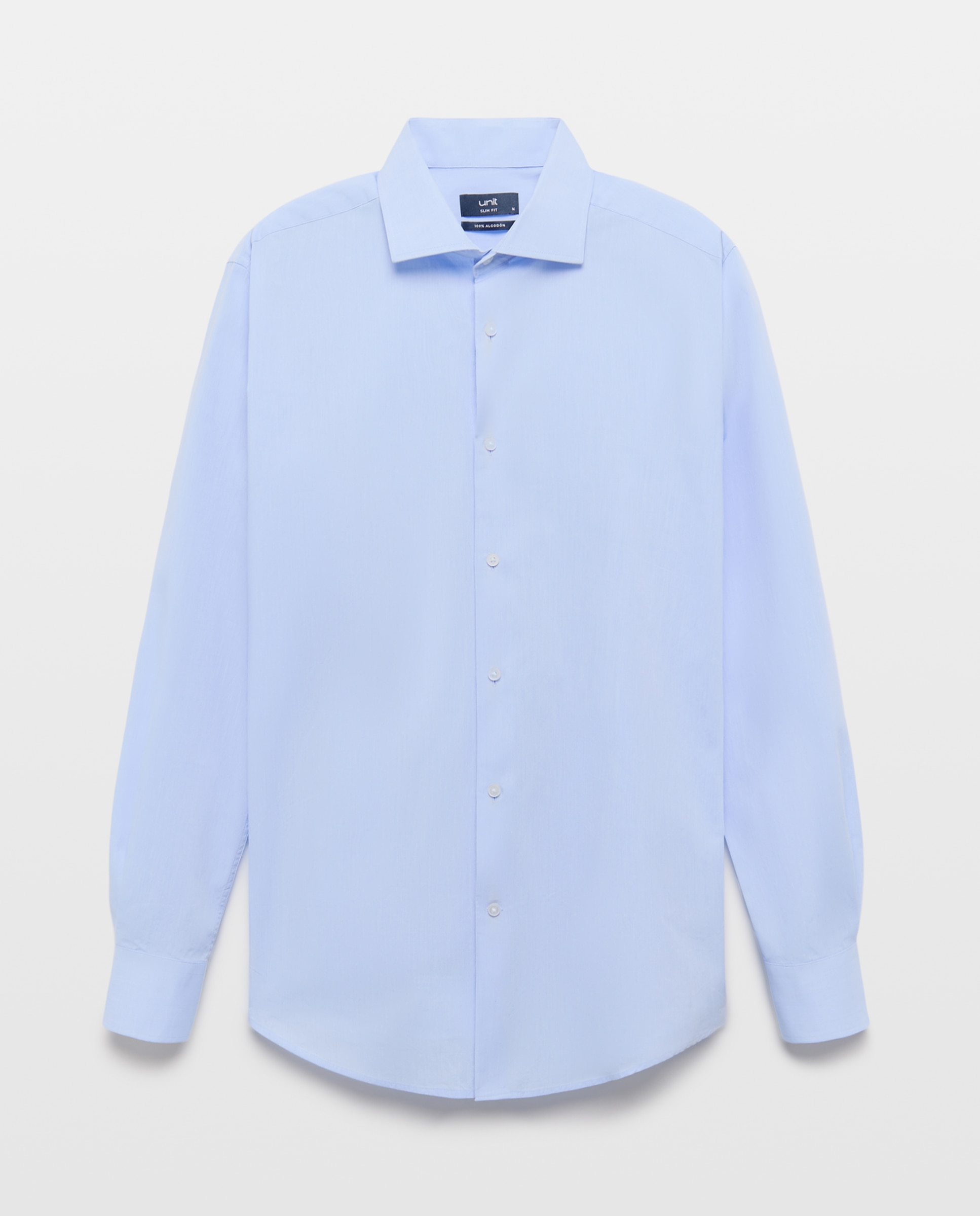 Camisa vestir hombre slim fit 400 Azul-4