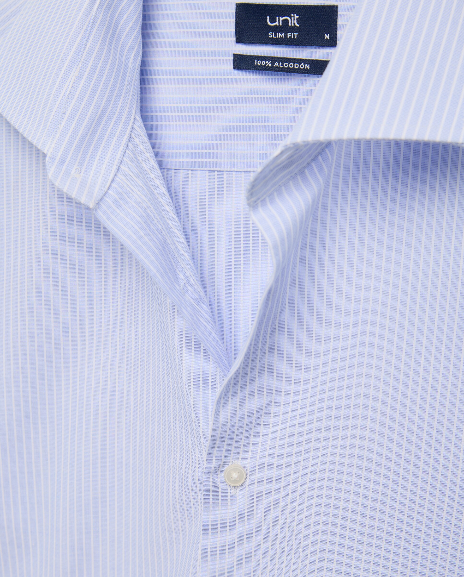 Camisa vestir hombre slim fit 400 Azul-5