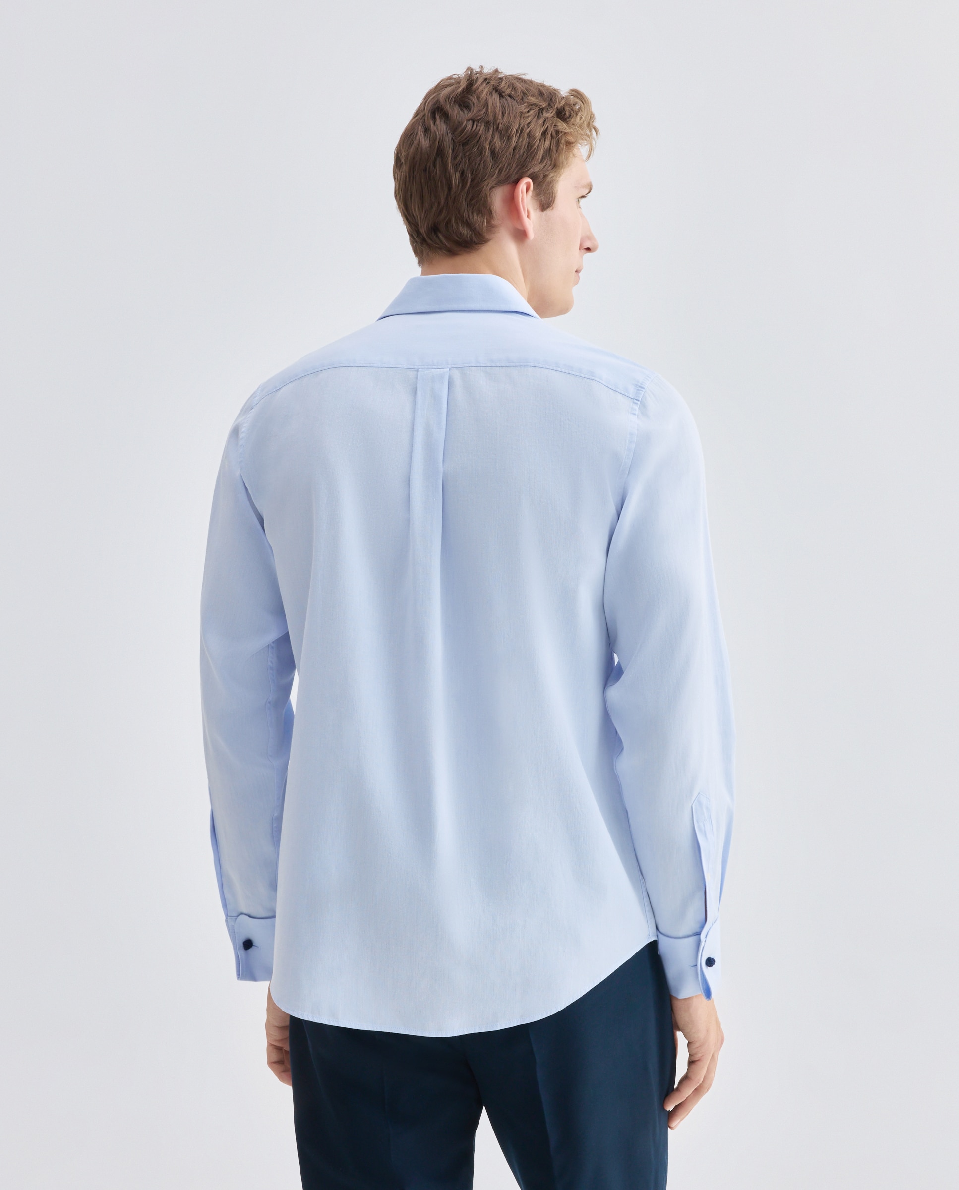 Camisa vestir hombre classic fit 400 Azul-3