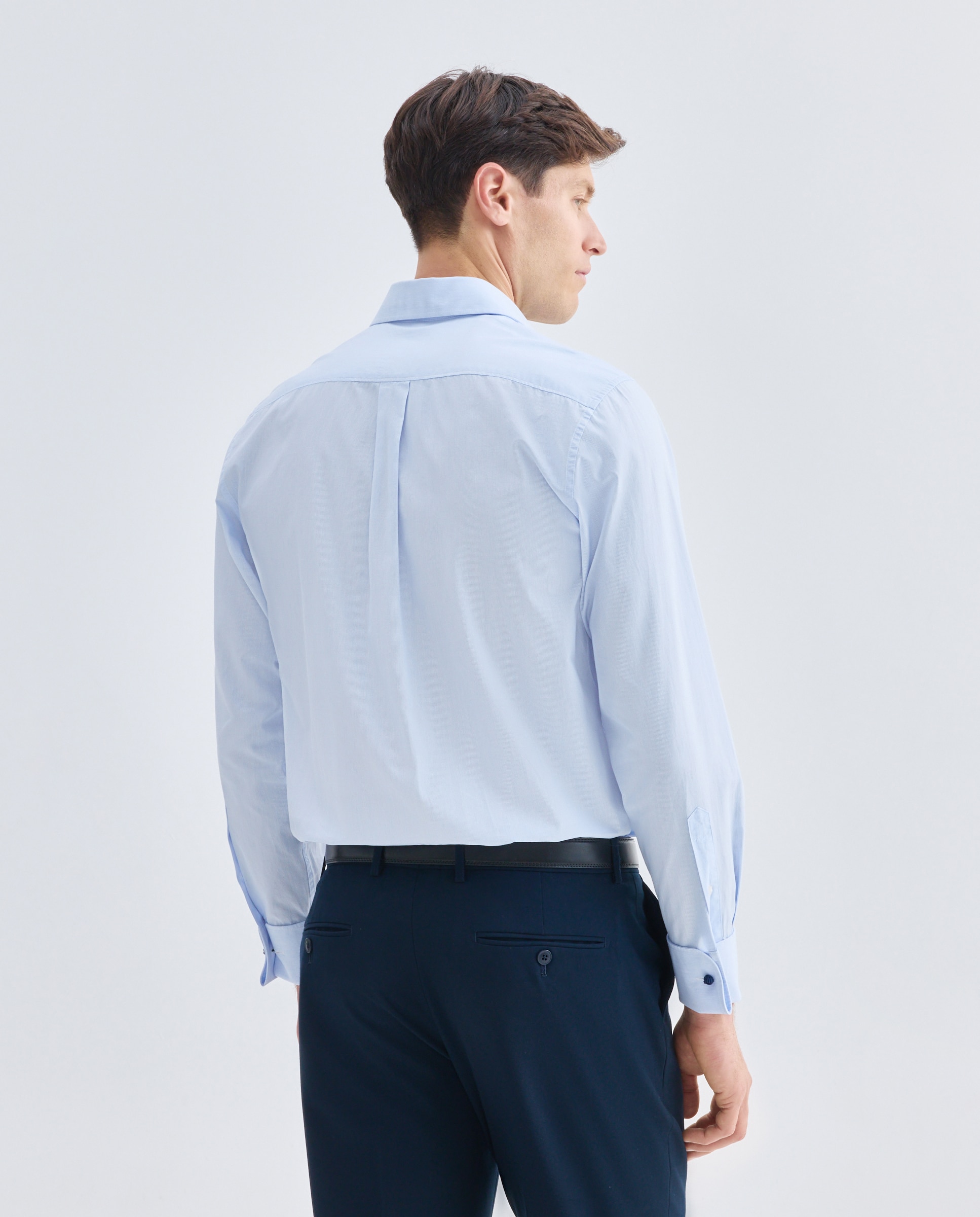 Camisa vestir hombre classic fit 400 Azul-3