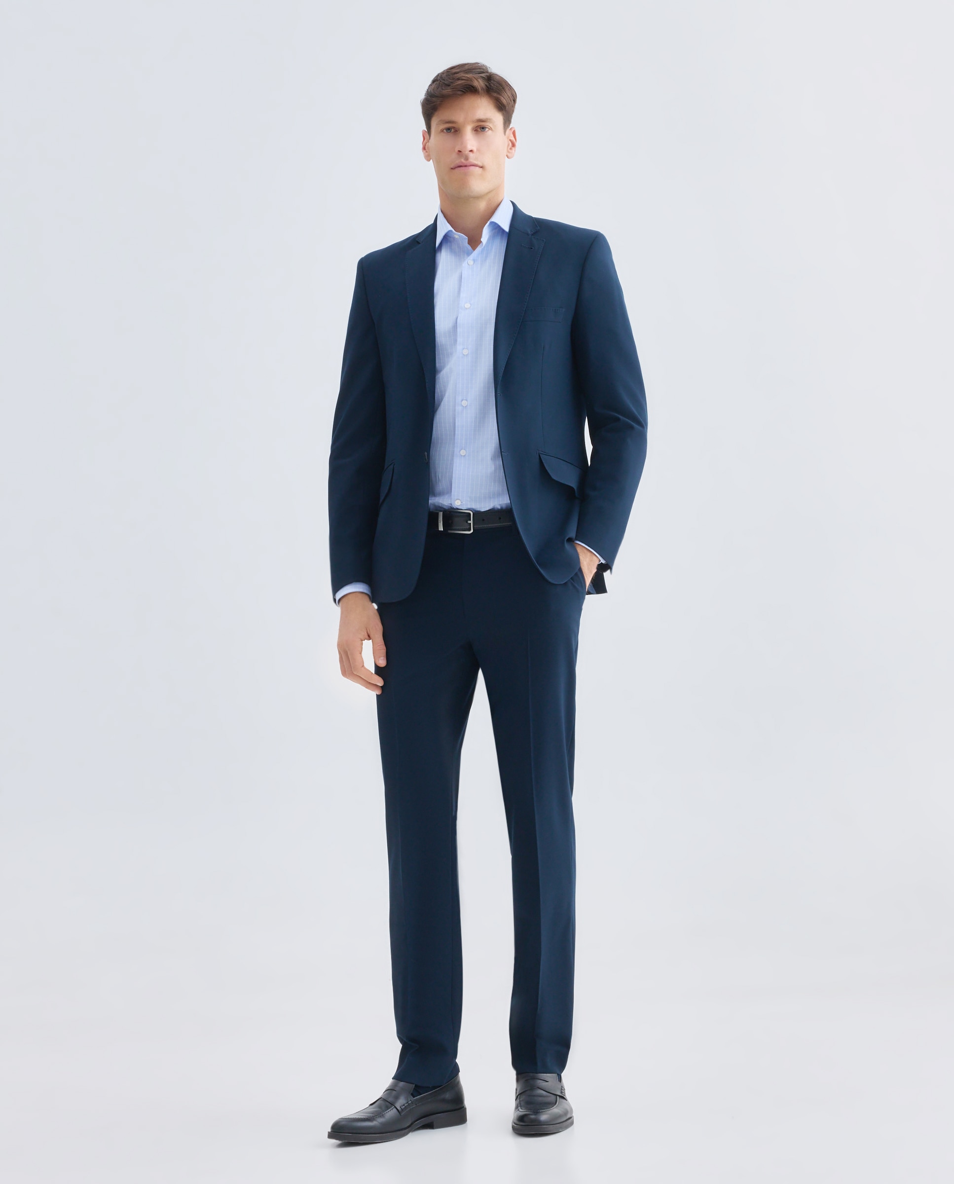 Camisa vestir hombre classic fit 400 Azul-2