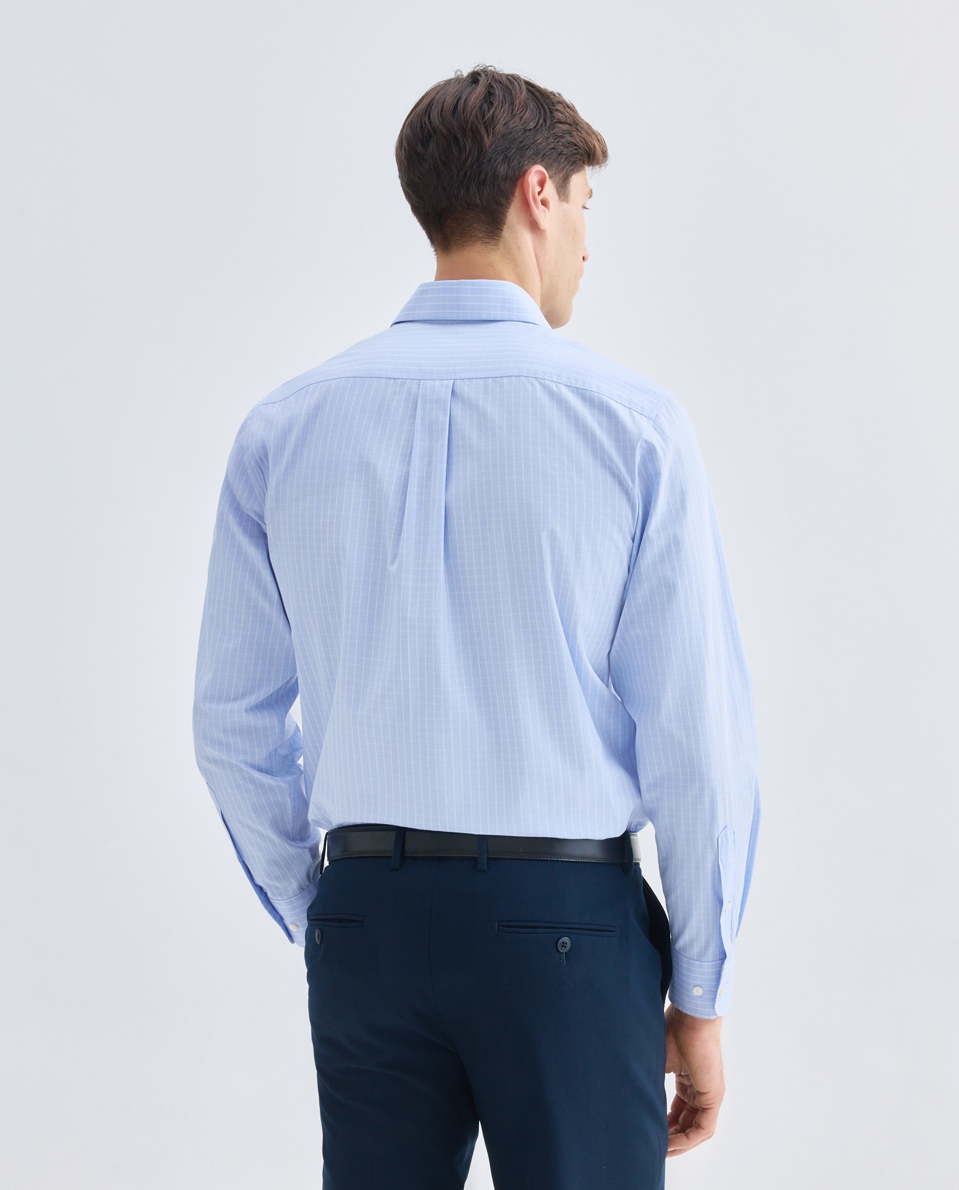 Camisa vestir hombre classic fit 400 Azul-3