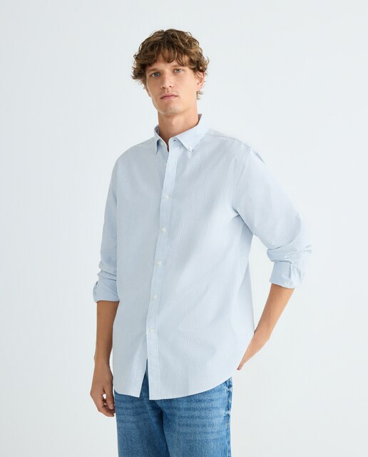 Imagen 0 de Camisa oxford hombre rayas