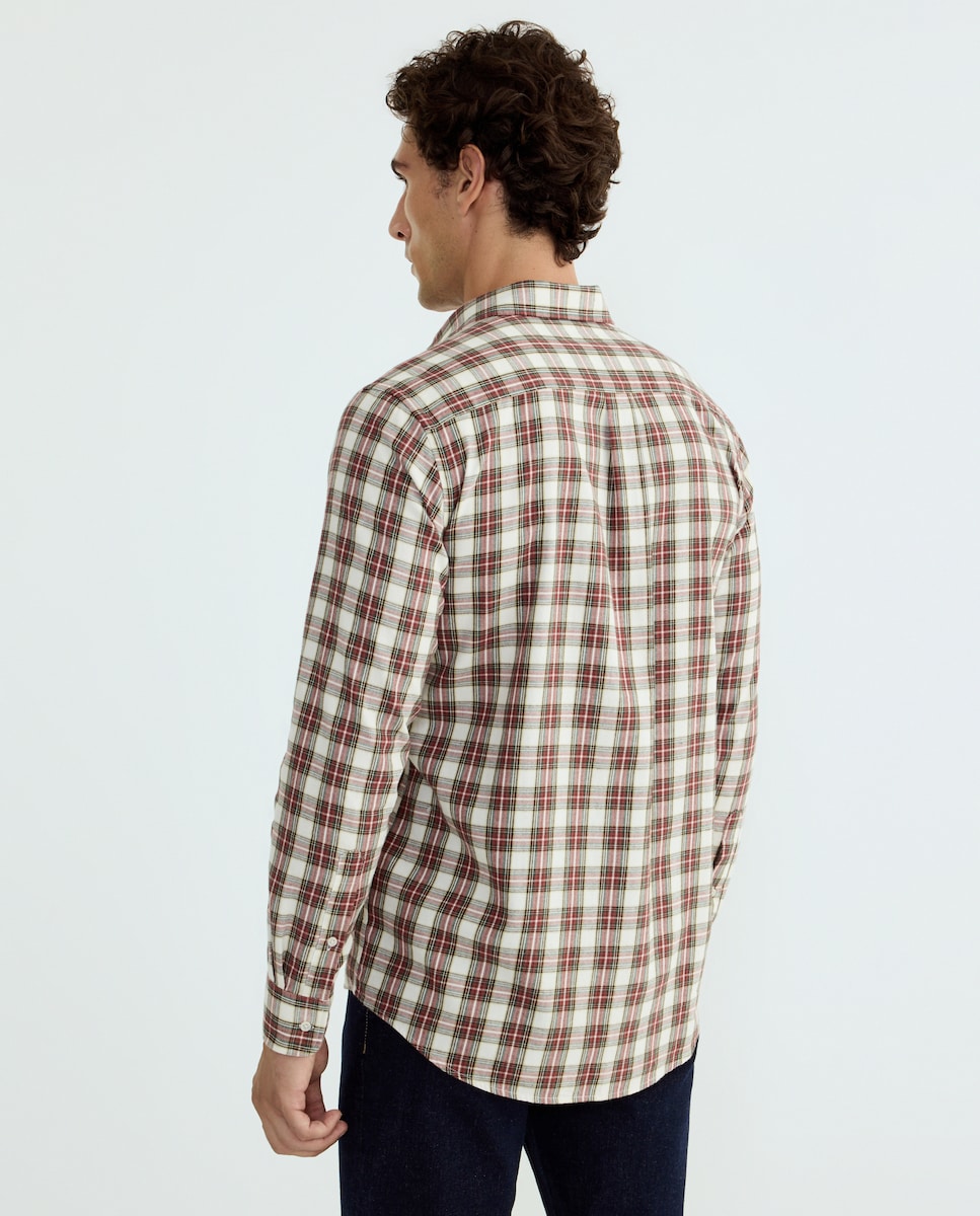 Camisa sport hombre franela 600 Rojo-3