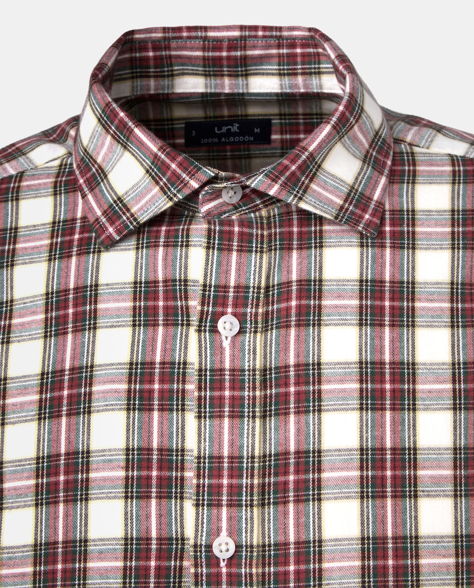 Camisa sport hombre franela 600 Rojo-5