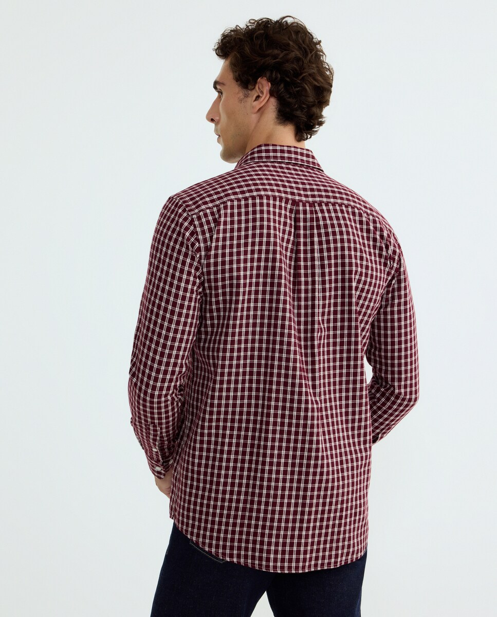 Camisa sport hombre franela 290 Burdeos-3
