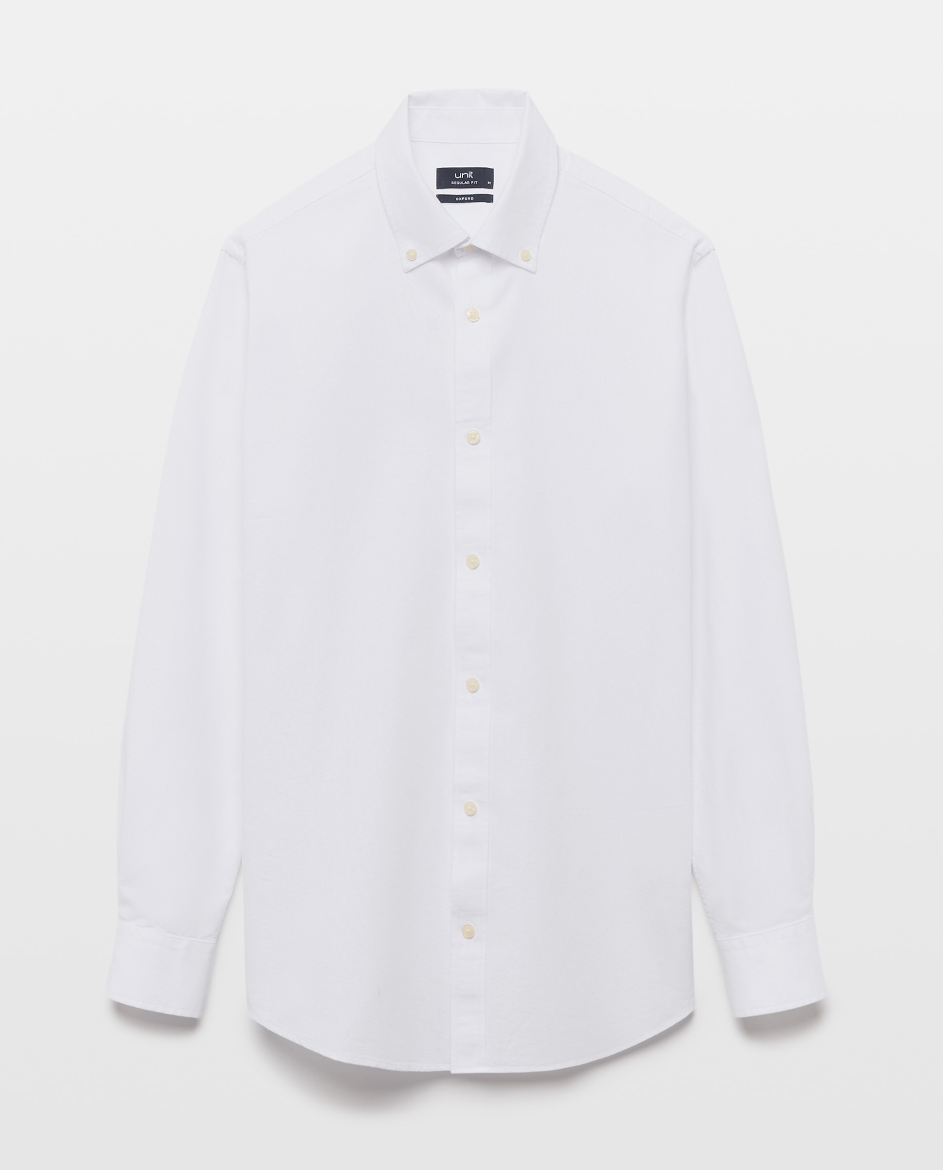 Camisa sport hombre oxdord lisa Blanco-4