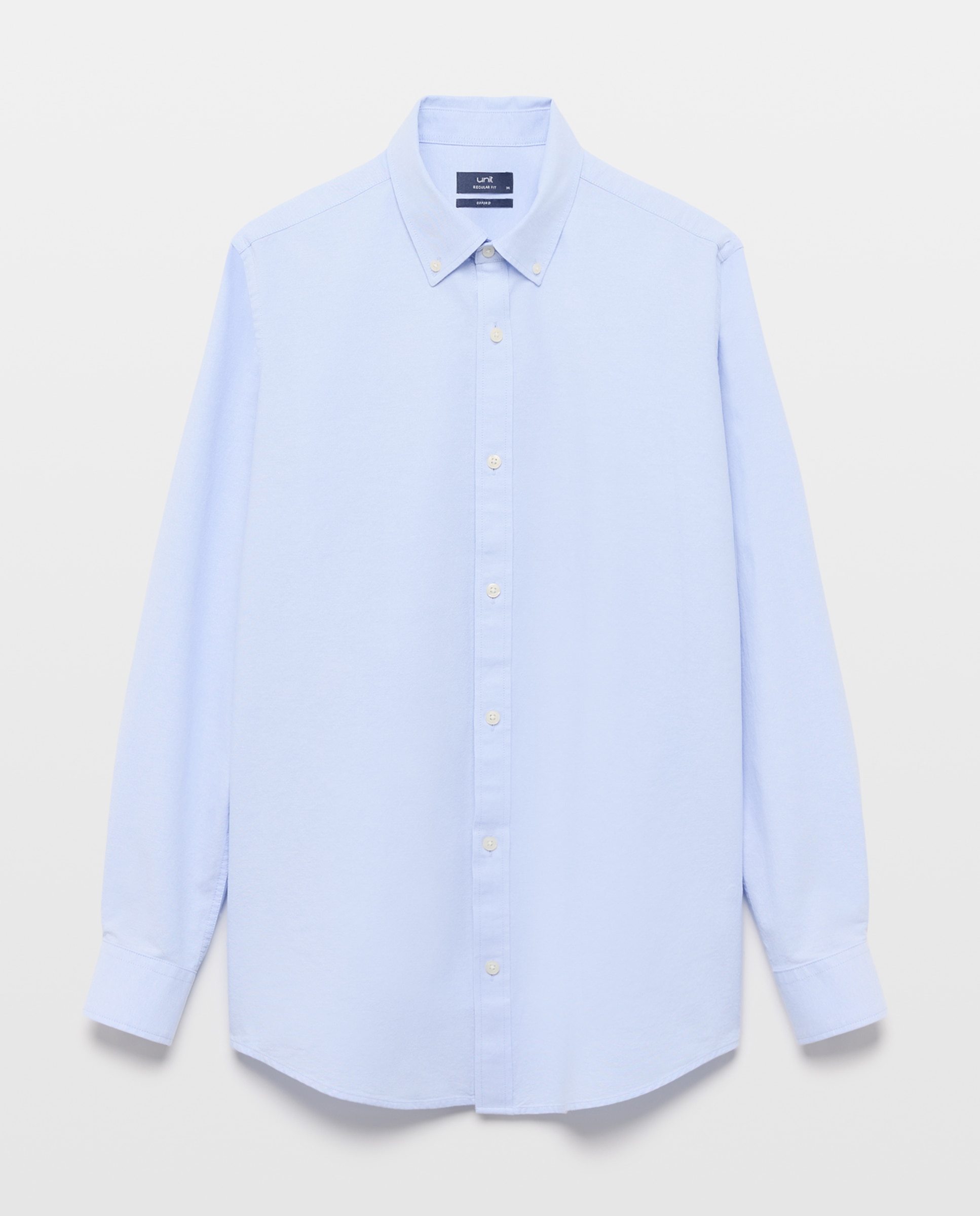Camisa sport hombre oxdord lisa 410 Azul claro-4