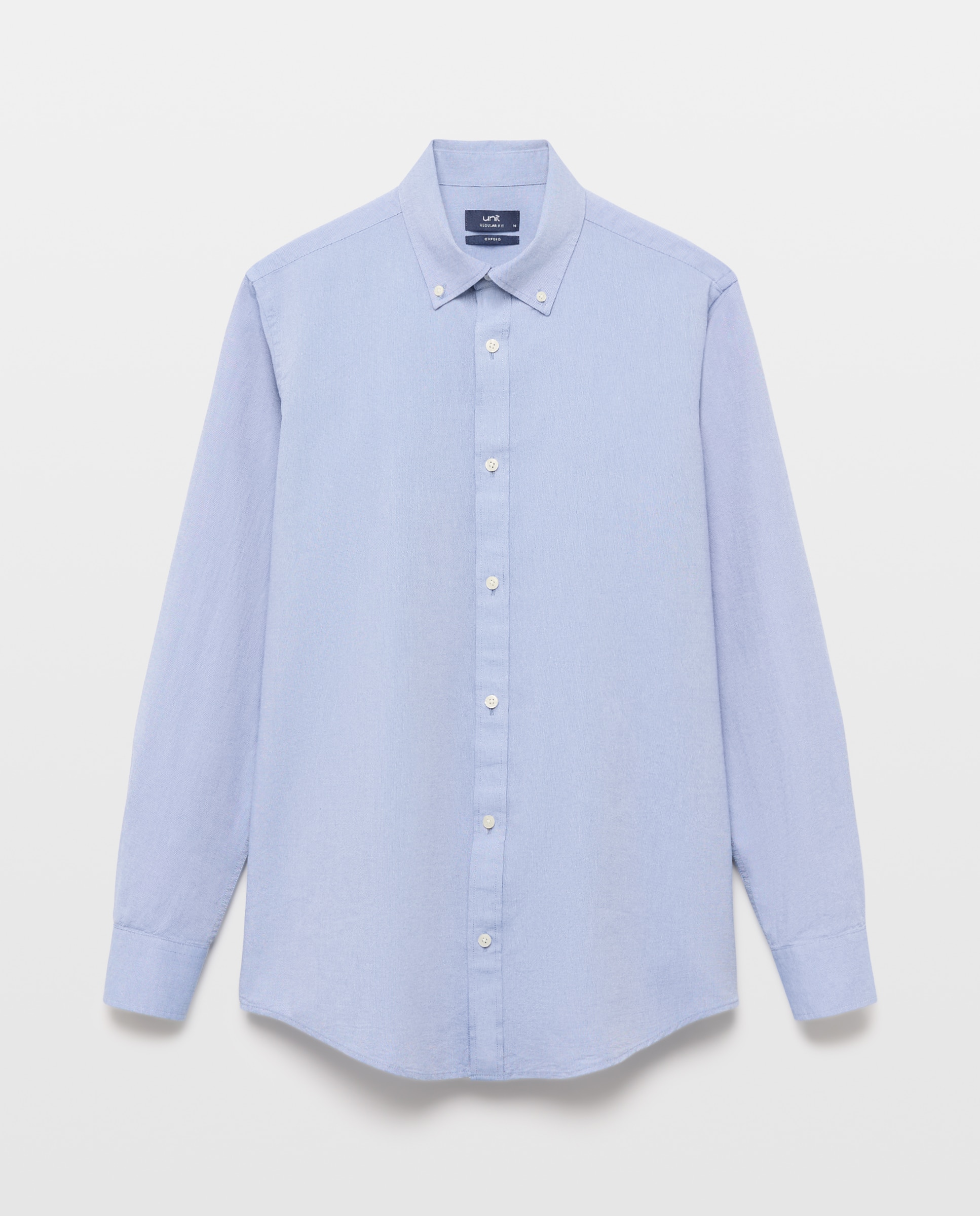 Camisa sport hombre oxdord lisa Azul marino-4