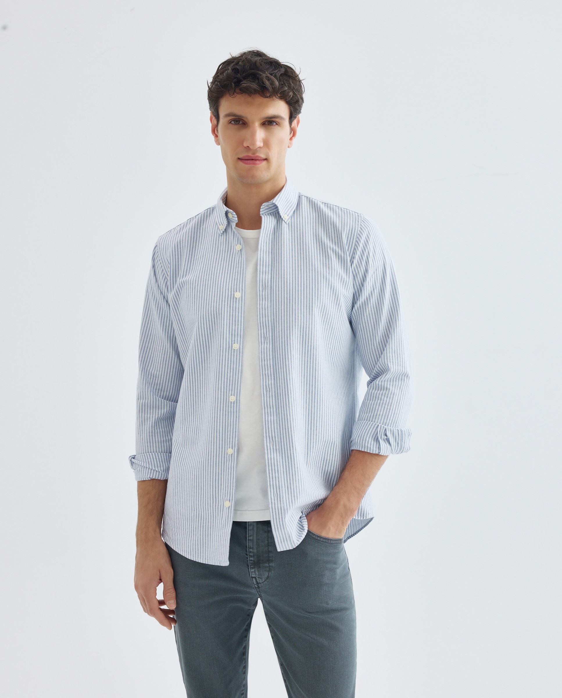 Imagen 0 de Camisa sport hombre oxdord rayas
