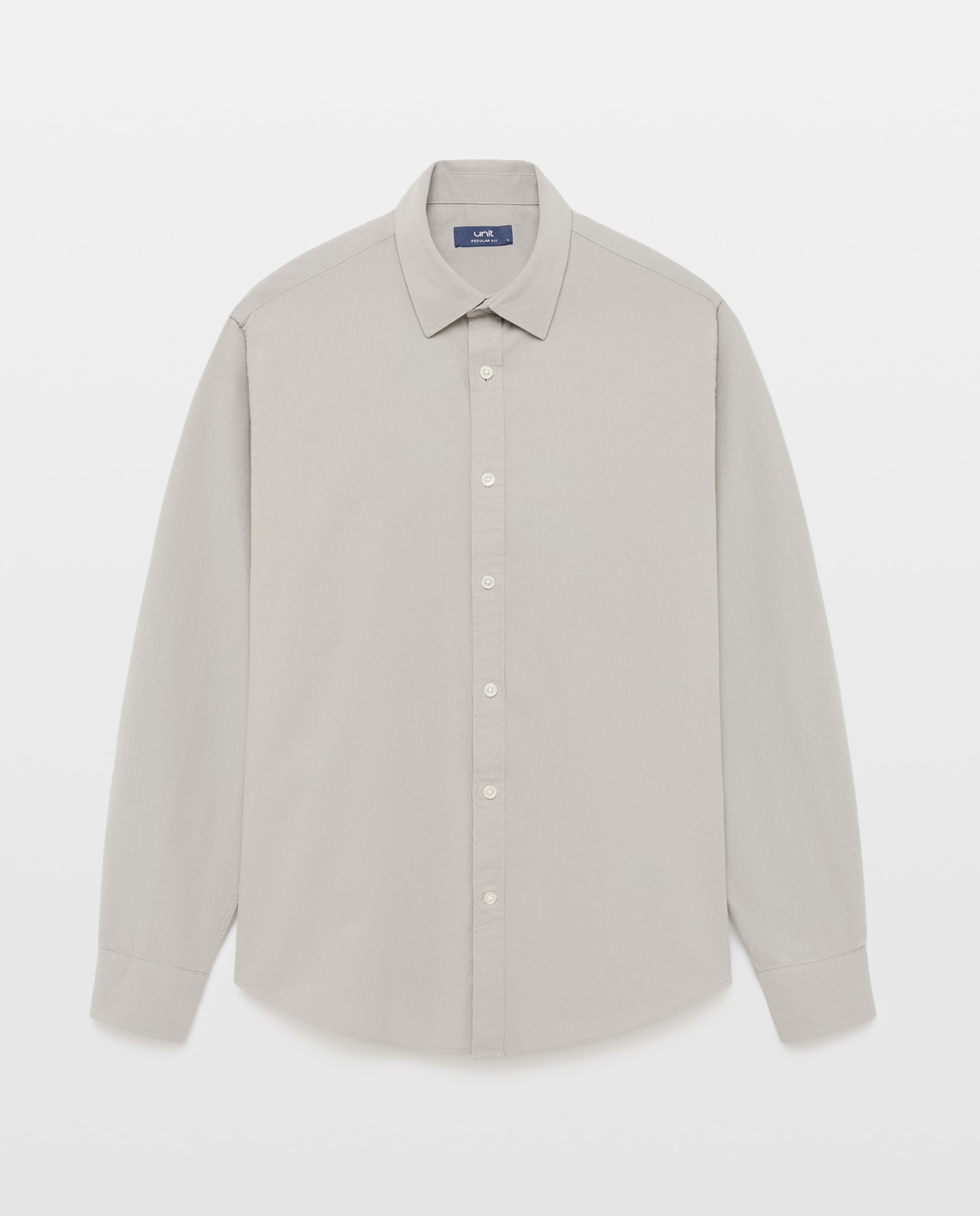 Camisa sport hombre lisa estructura 520 Kaki-4