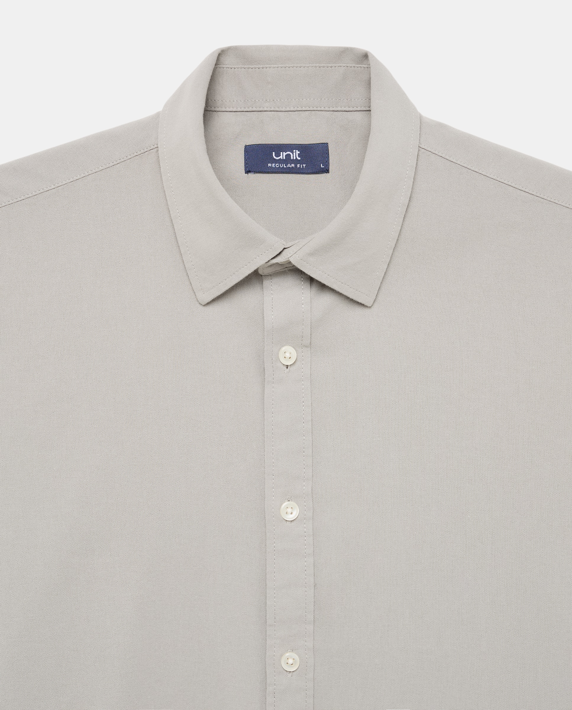 Camisa sport hombre lisa estructura 520 Kaki-5