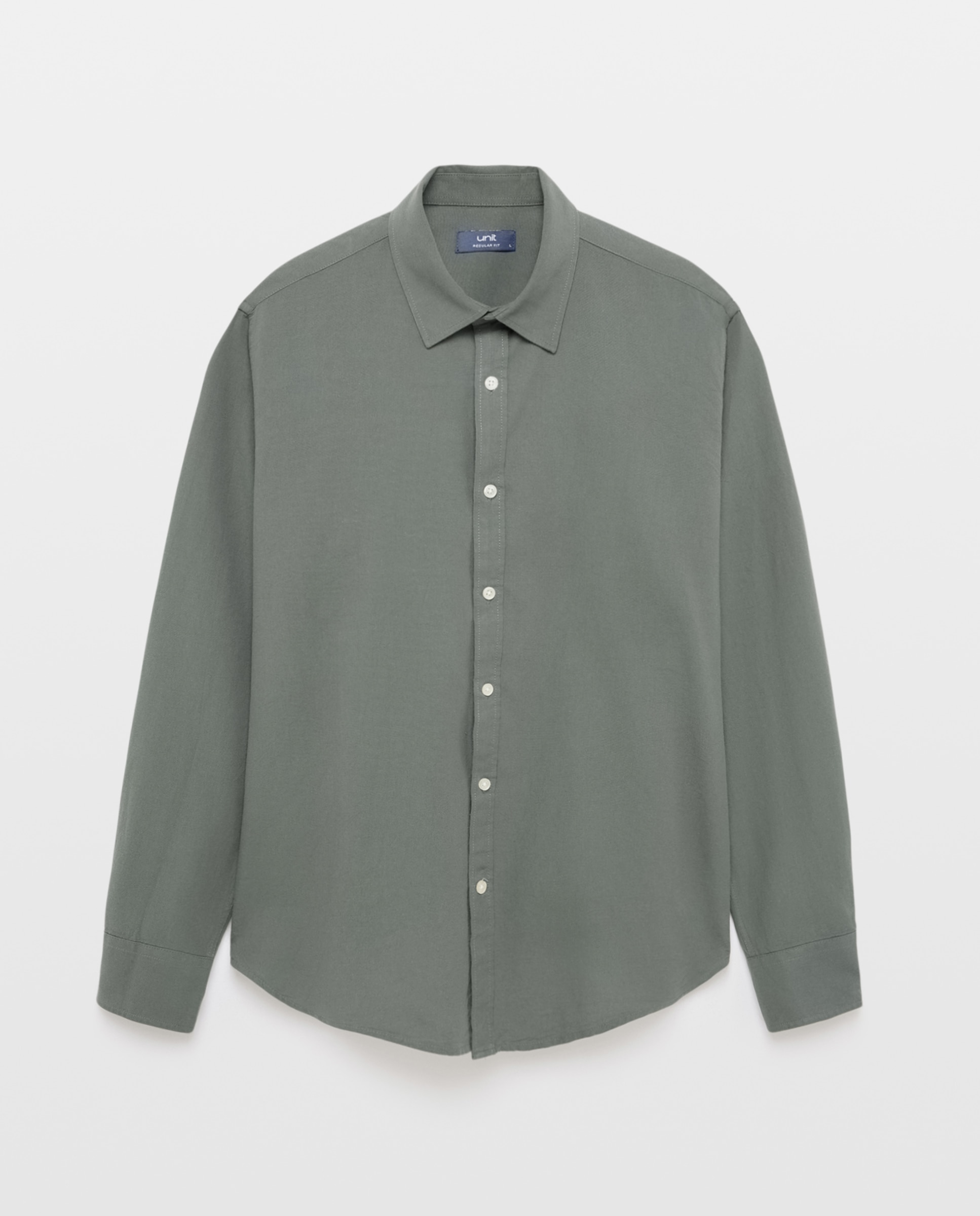 Camisa sport hombre lisa estructura 500 VERDE-4