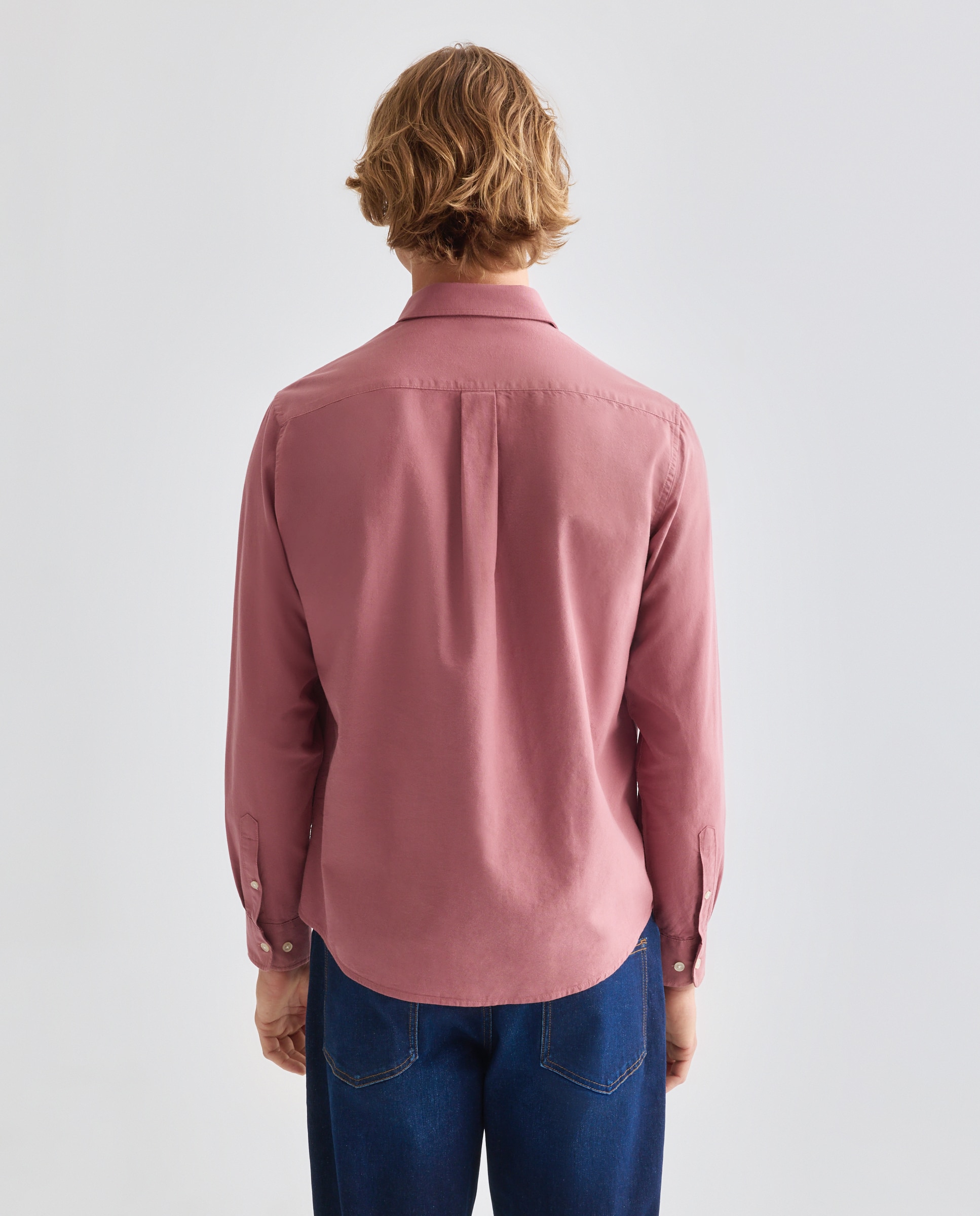 Camisa sport hombre lisa estructura 282 Malva-3