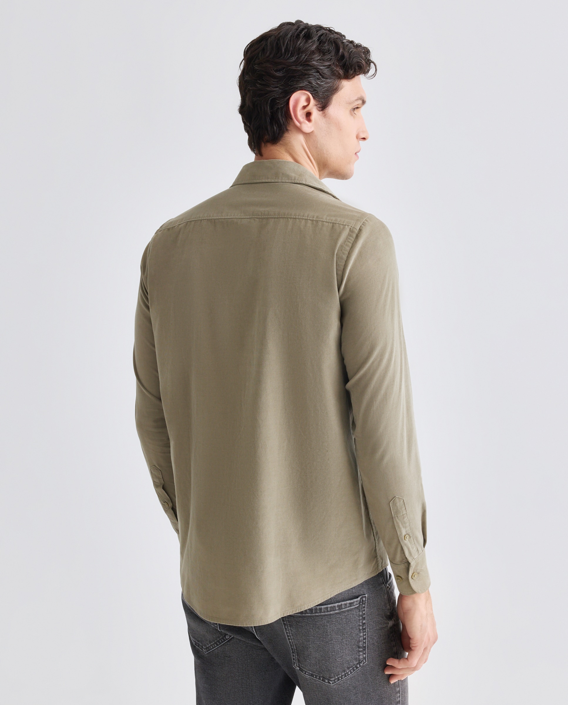 Camisa sport hombre pana 520 Kaki-2