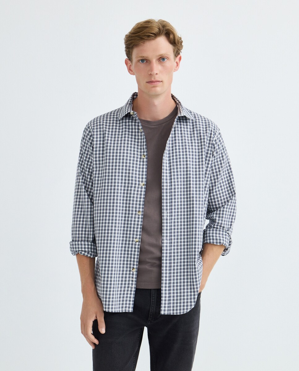 Camisa sport hombre sarga cuadros · Unit · El Corte Inglés