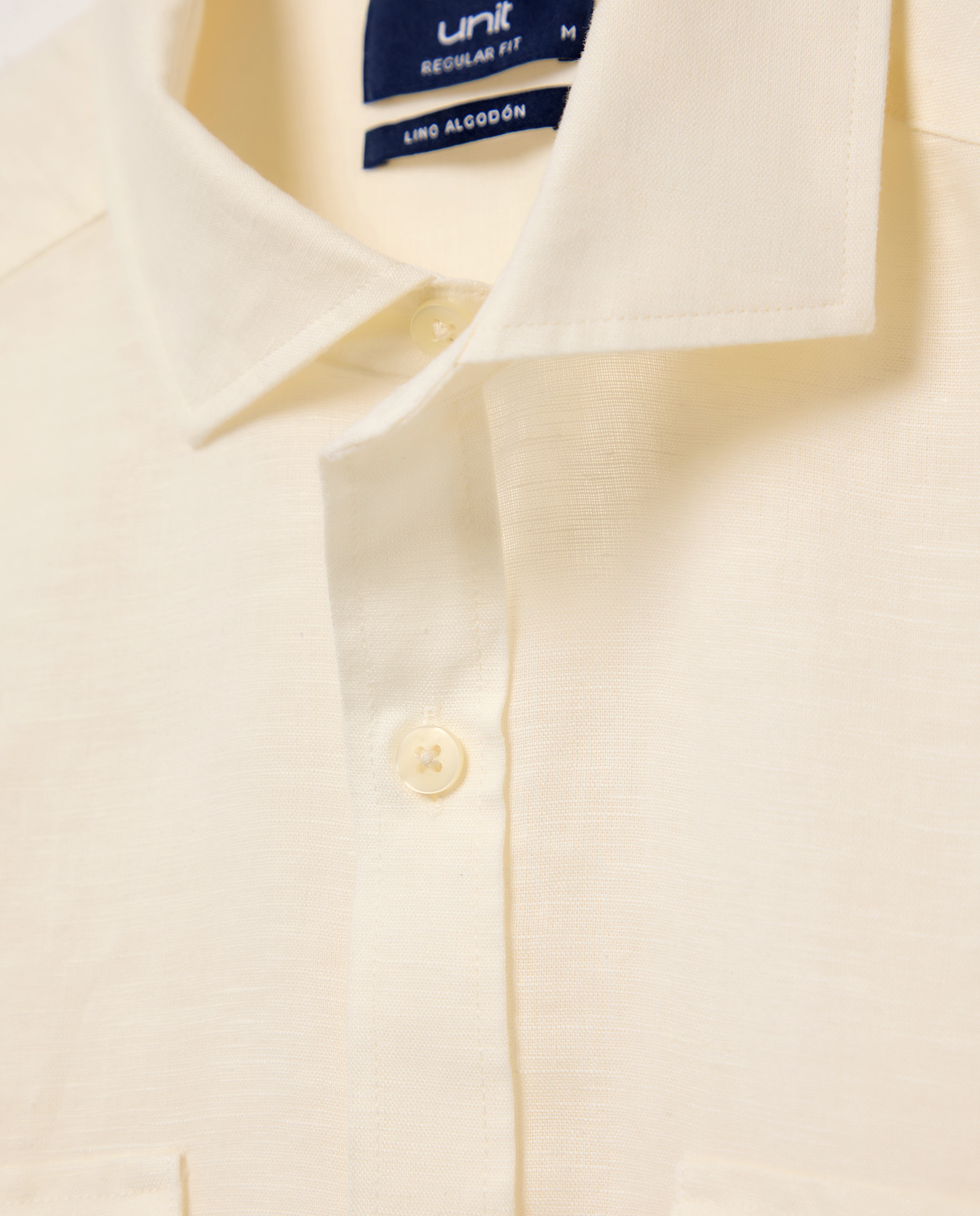 Camisa sport hombre lino y algodón bolsillos 850 Piedra-5