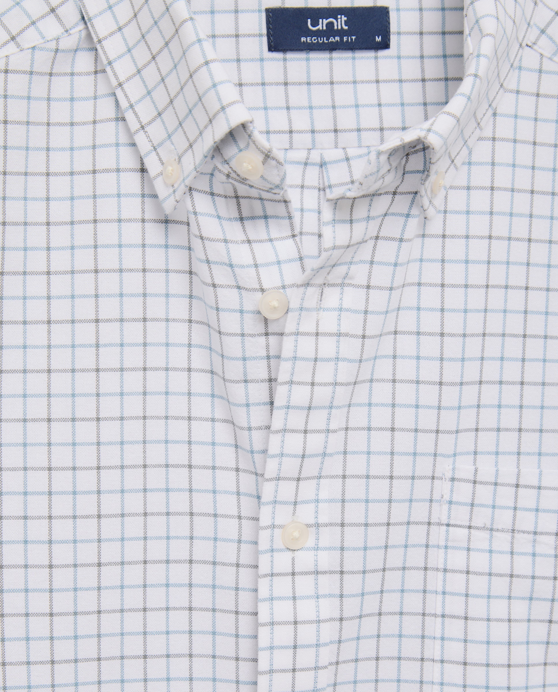 Camisa sport hombre oxdord cuadros 500 VERDE-5