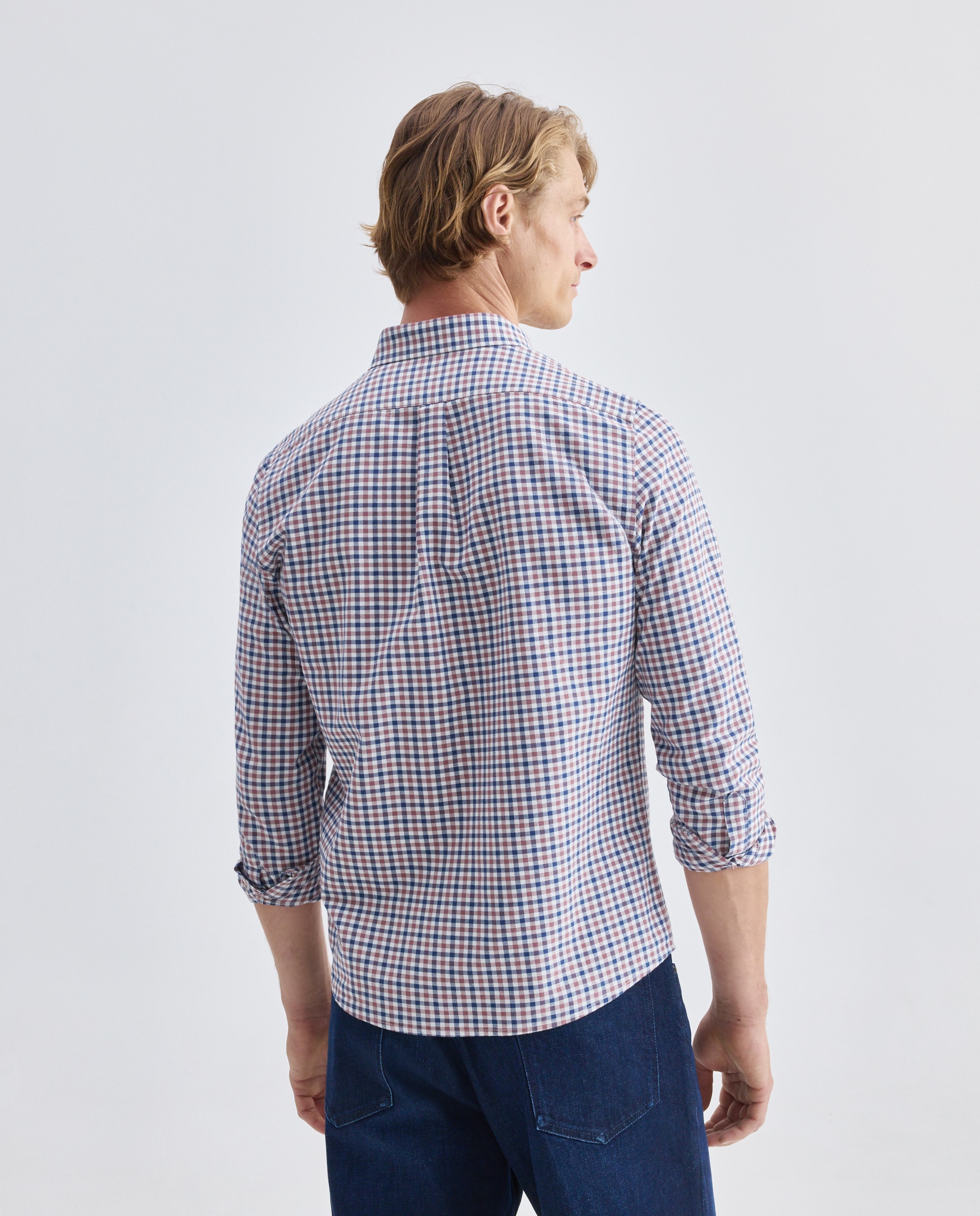 Camisa sport hombre oxdord cuadros Morado-3